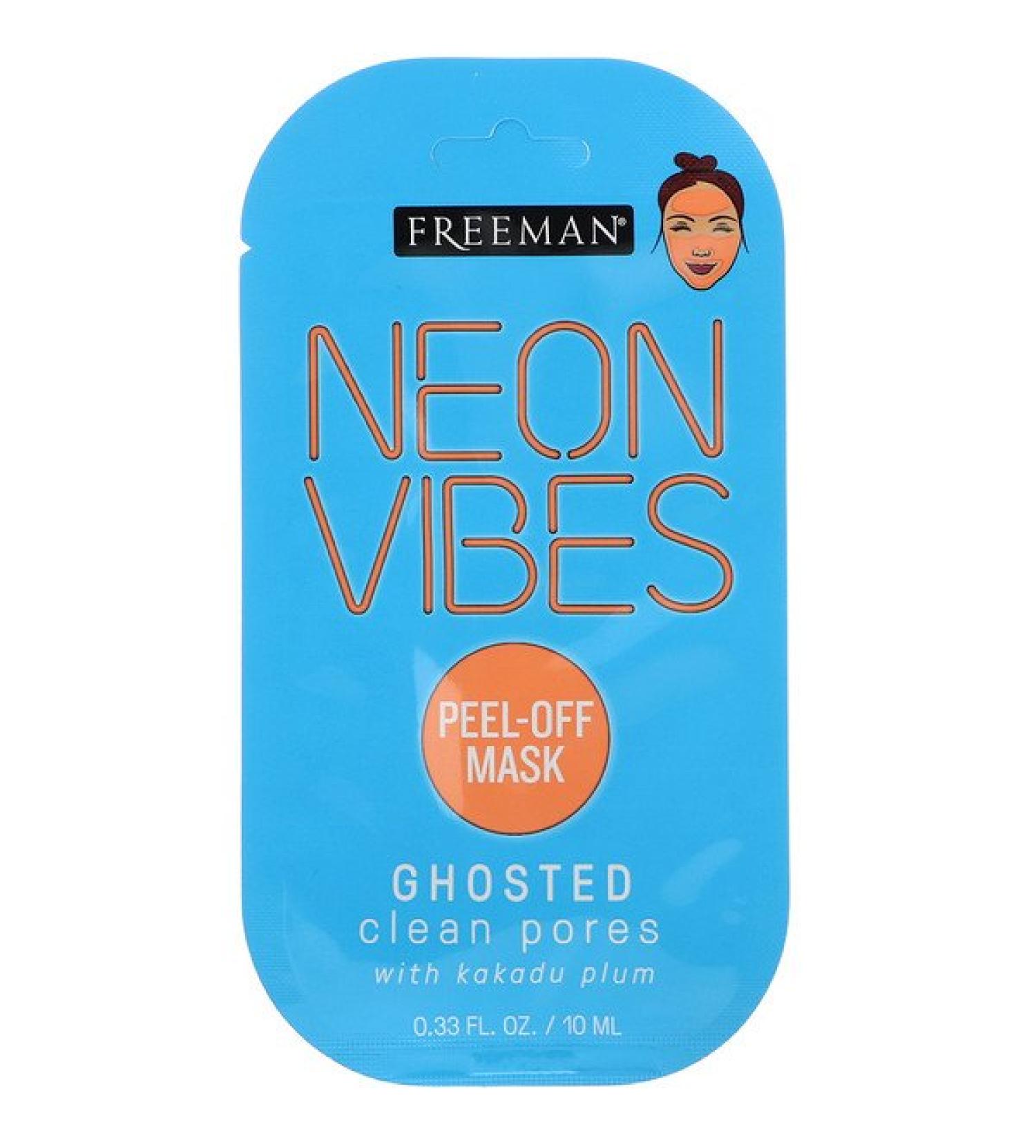 Freeman Beauty Neon Vibes Ghosted Clean Pores Peel-Off Beauty Mask 0.33 fl oz (10 ml)