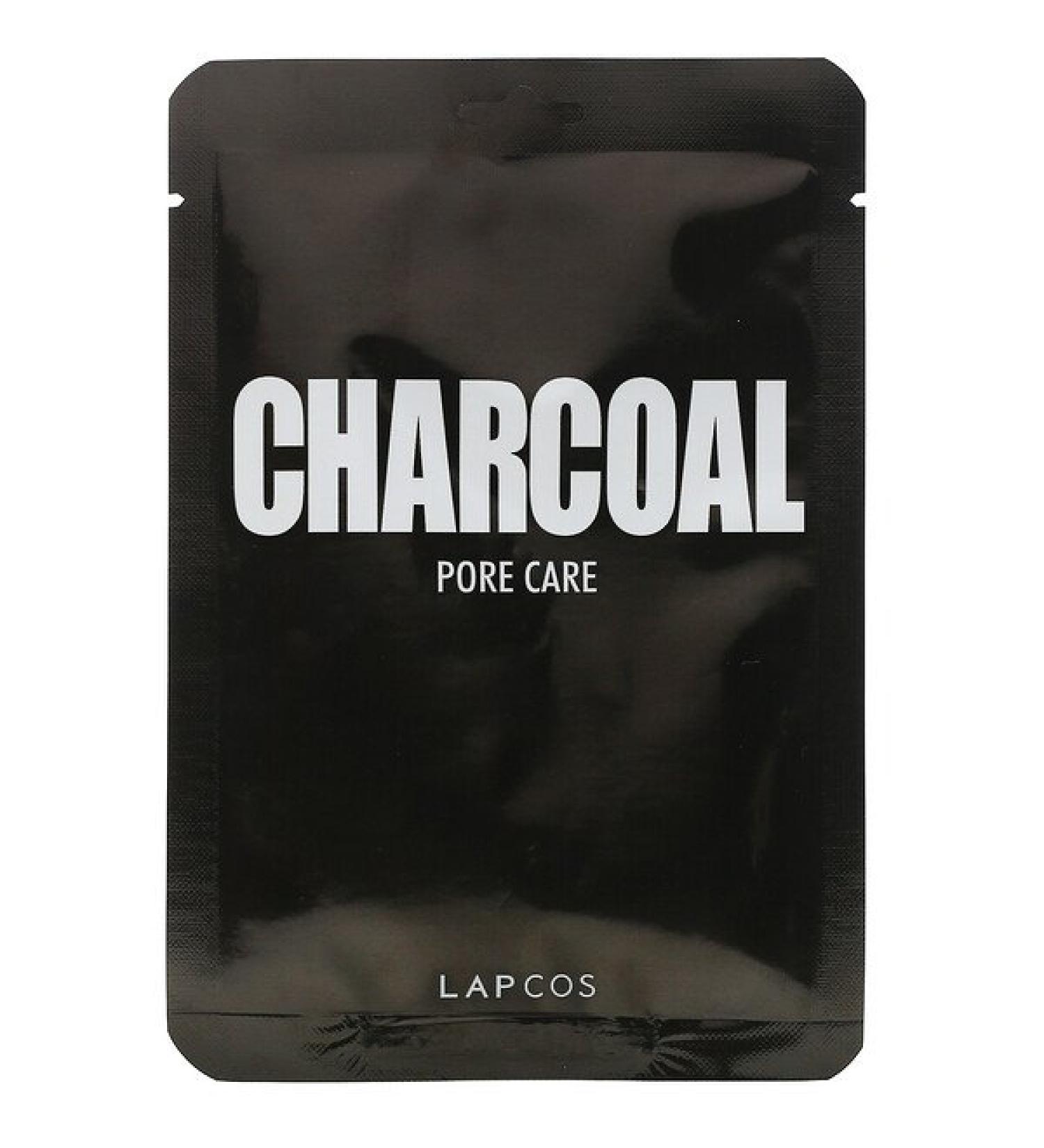 Lapcos Charcoal Sheet Beauty Mask Pore Care 1 Sheet 0.84 fl oz (25 ml)