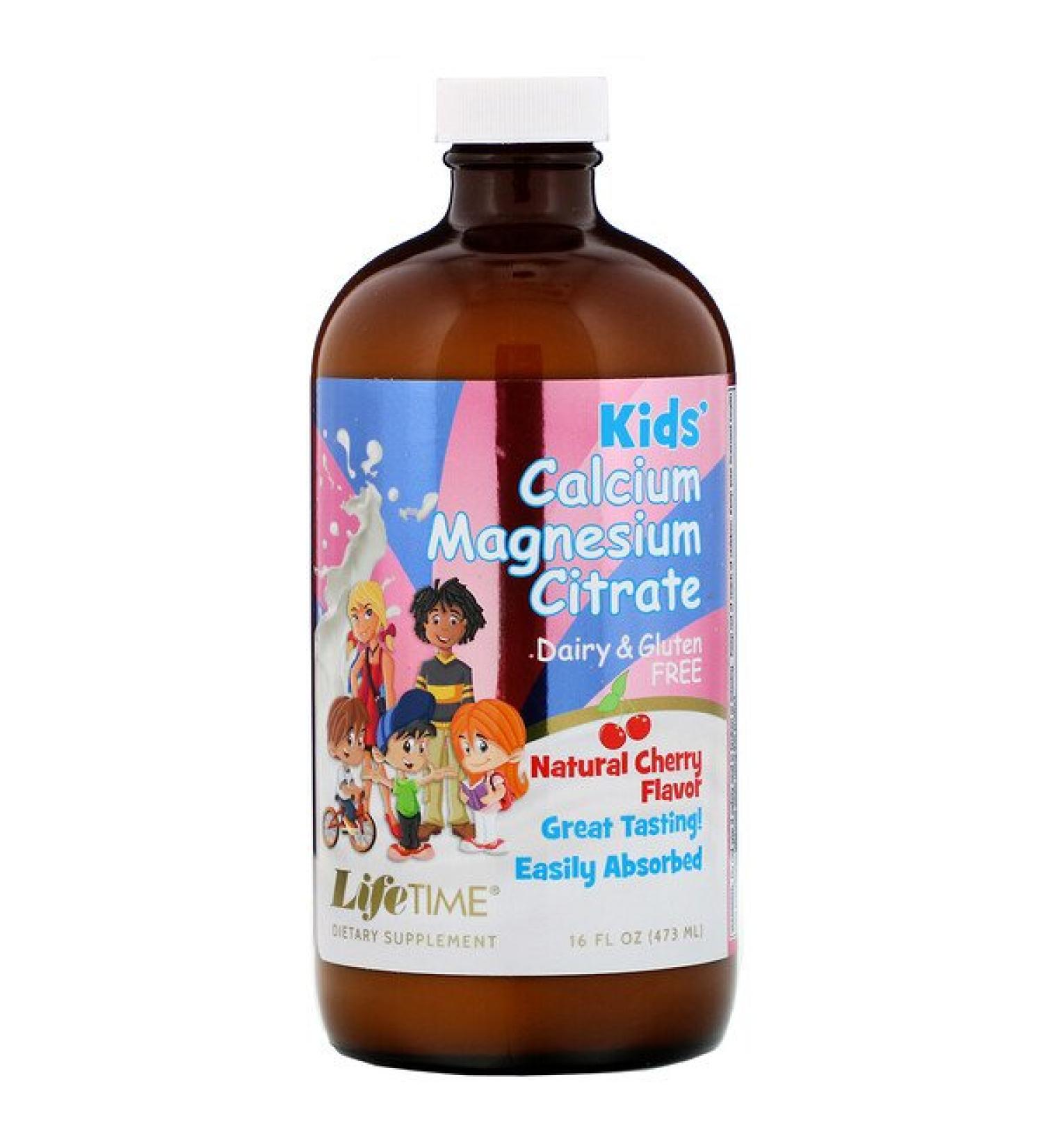 LifeTime Vitamins Kids' Calcium Magnesium Citrate Natural Cherry Flavor 16 fl oz (473 ml)