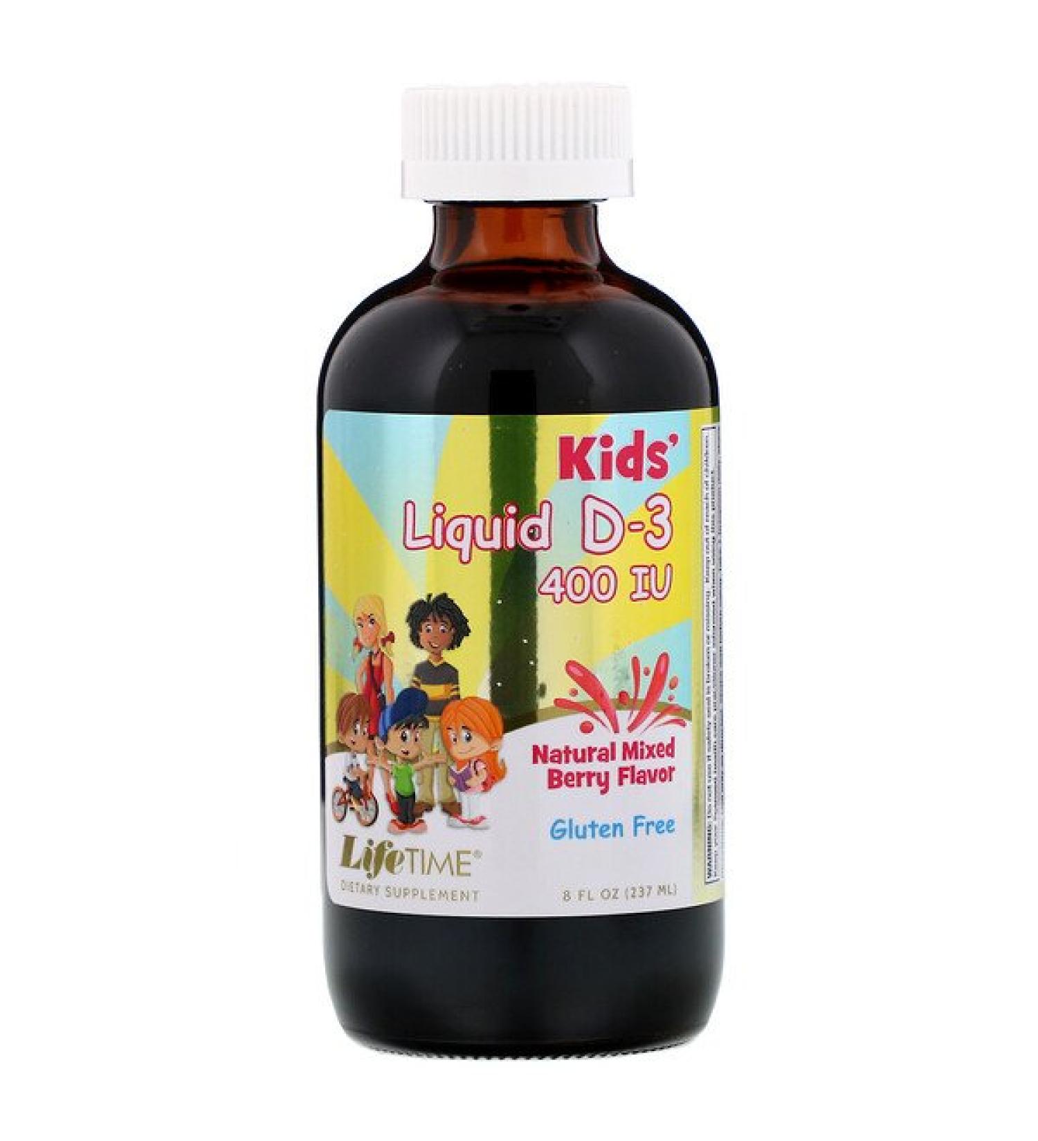 LifeTime Vitamins Kids Liquid D-3 Natural Mixed Berry  400 IU 8 fl oz (237 ml)