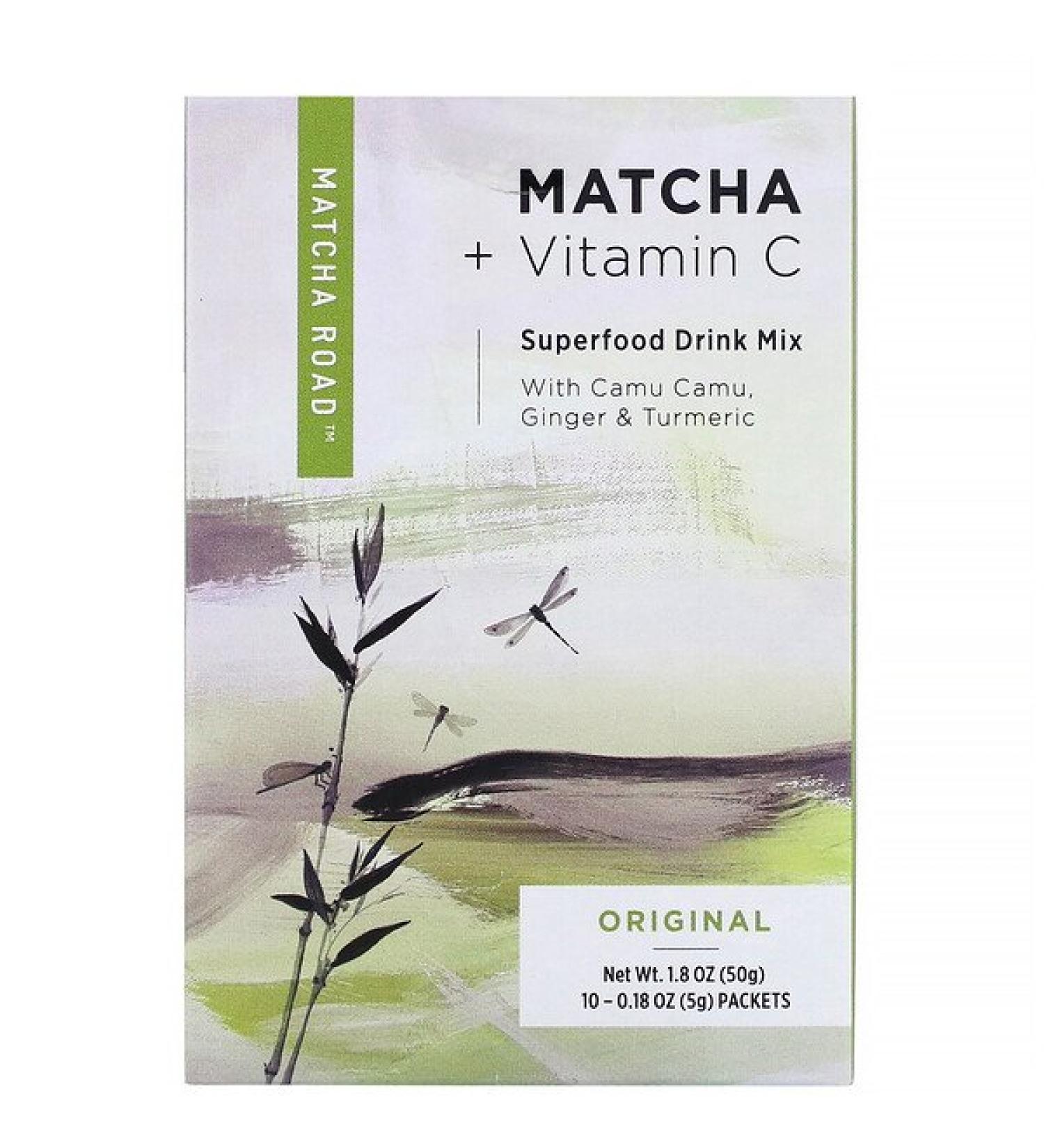 Matcha Road Matcha + Vitamin C Superfood Drink Mix Original Flavor 10 Packets 0.18 oz (5 g) Each