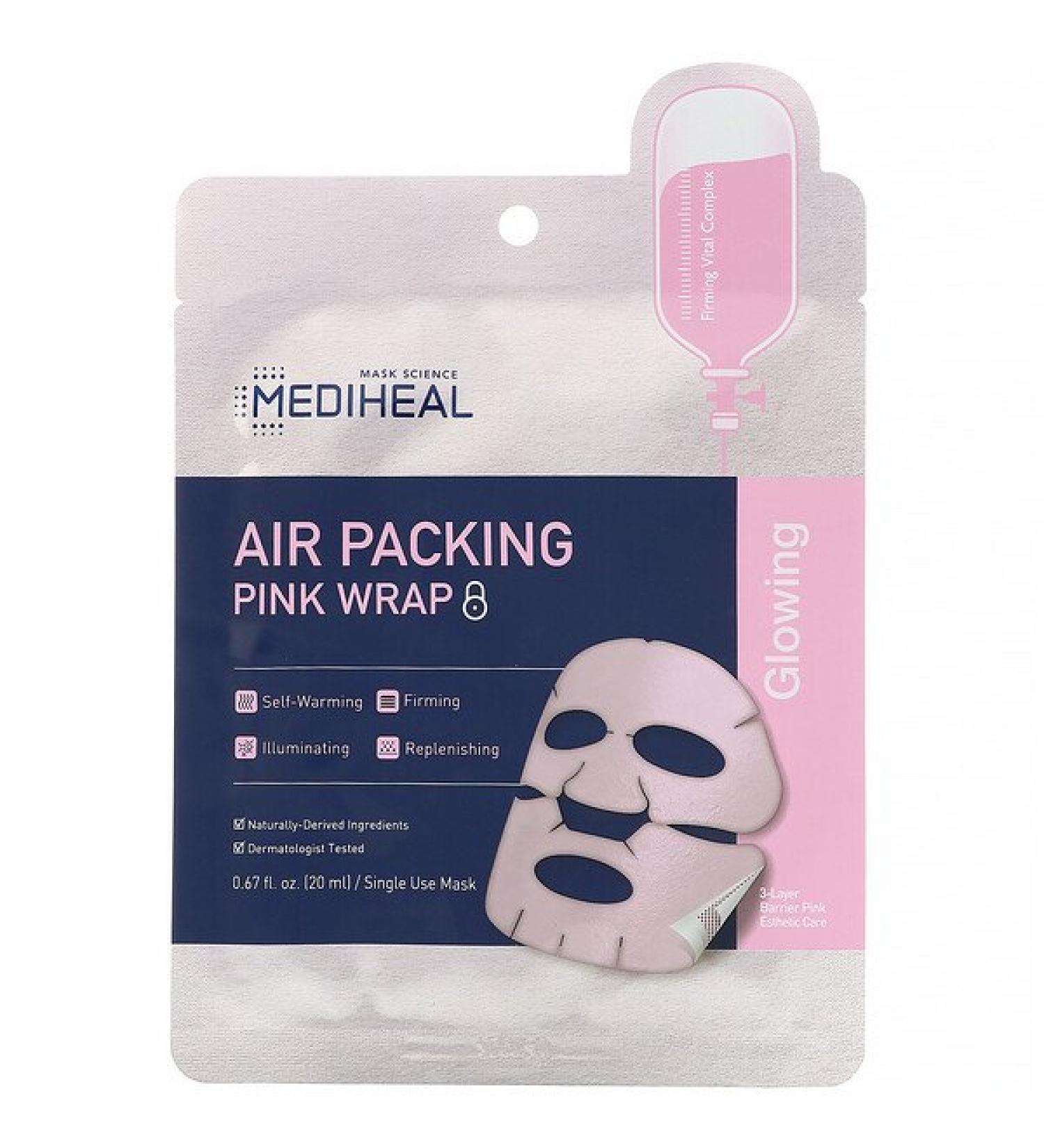 Mediheal Air Packing Pink Wrap Beauty Mask 1 Sheet 0.67 fl oz (20 ml)