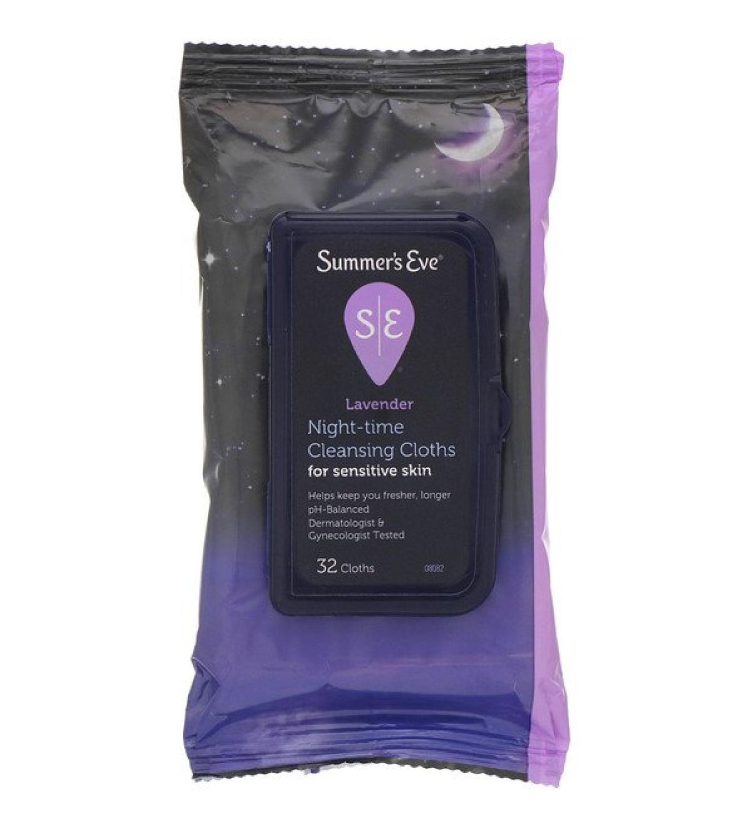 Summer's Eve Cleansing Cloths Night-Time Lavender 32 Cloths