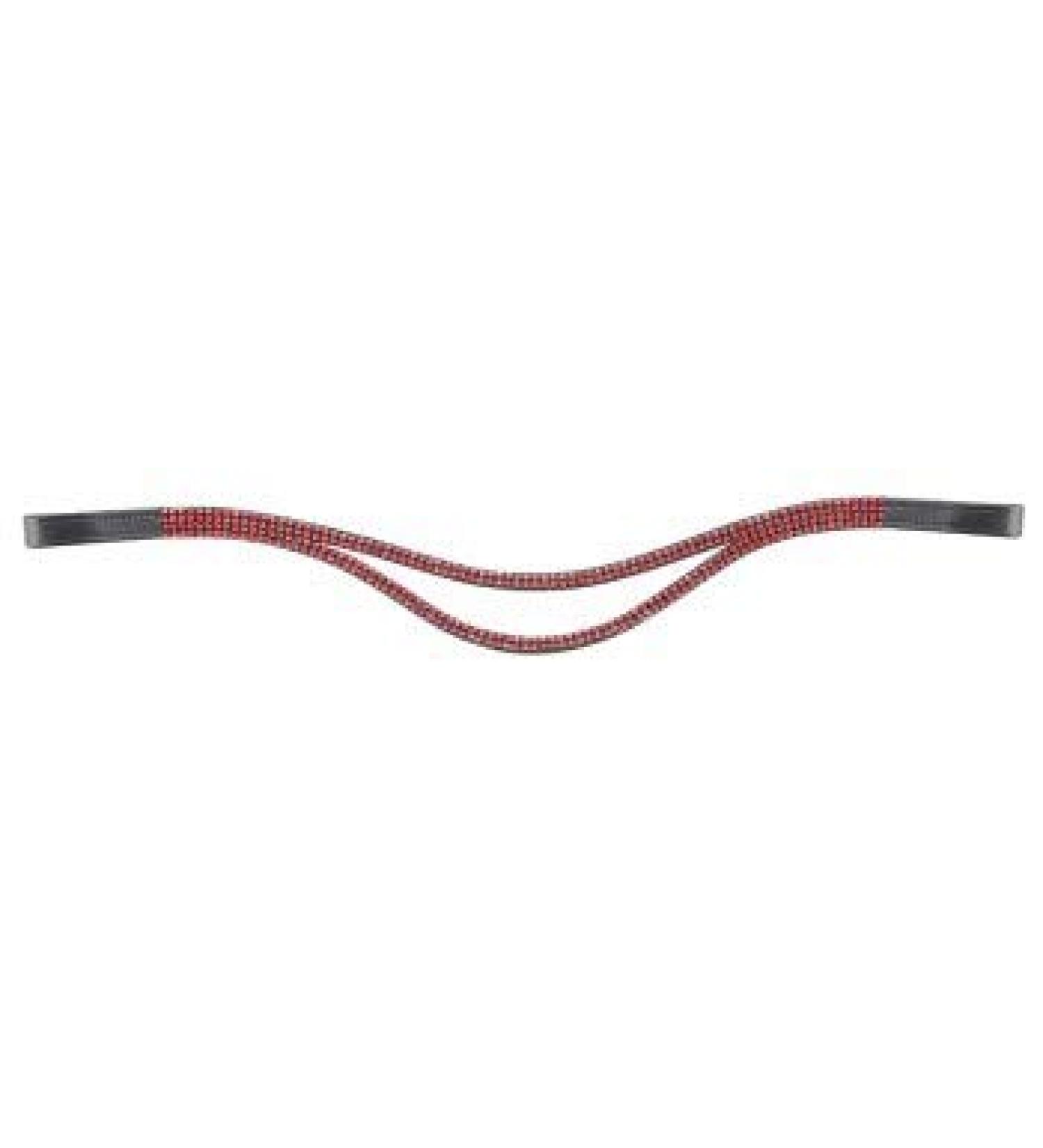 HKM 102104-10-Full browband with wave black red Full