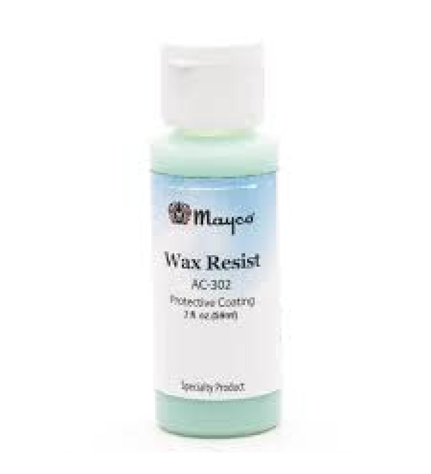 Mayco Wax Resist for ceramics 2 oz. bottle Wax Resist acts to repels glaze from the surface to which it is applied.