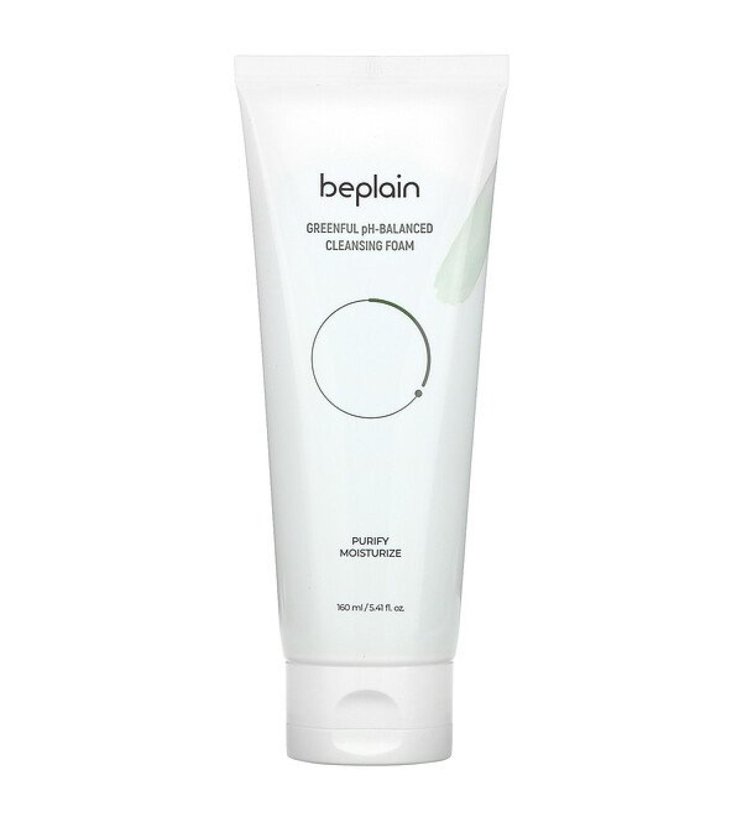 Beplain Greenful pH-Balanced Cleansing Foam 5.41 fl oz - Gentle & Effective Cleansing for Healthy Skin - Buy Online on SooperMarket.com