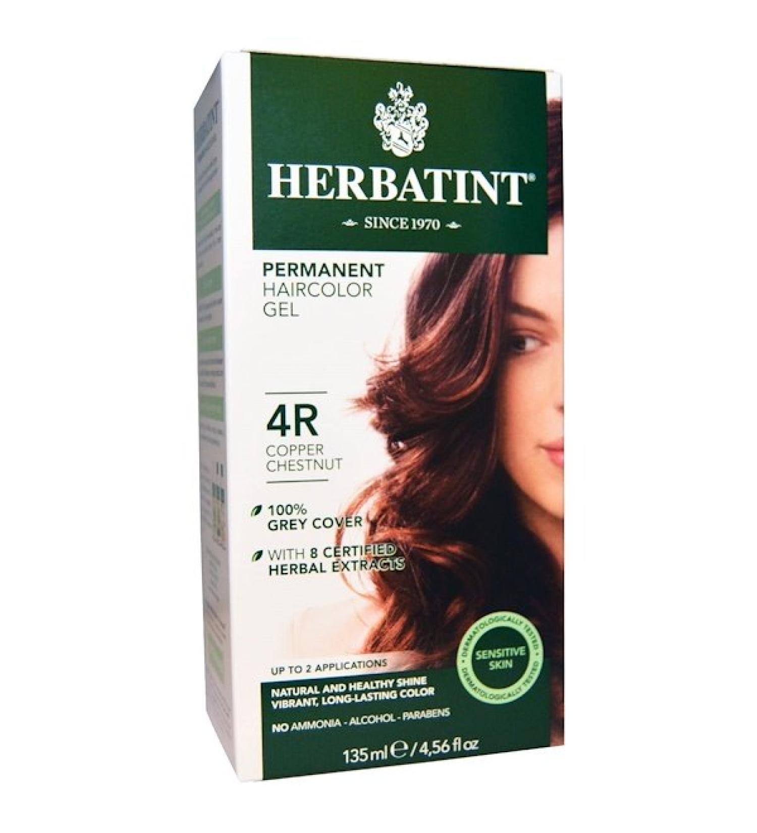 Herbatint Permanent Haircolor Gel 4R Copper Chestnut 4.56 fl oz (135 ml)
