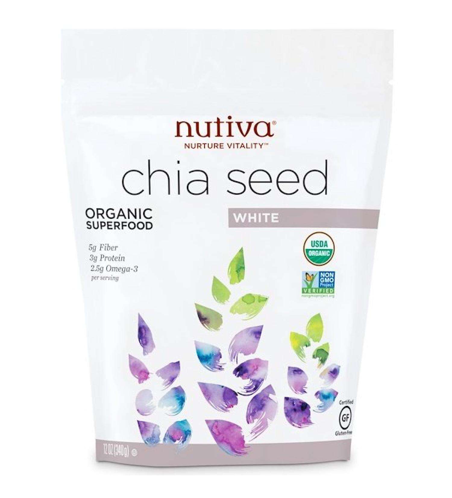 Nutiva Organic Chia Seed White 12 oz (340 g)