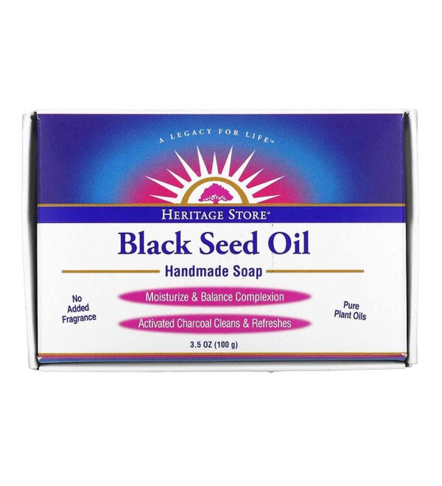 Heritage Store Black Seed Oil Handmade Soap 3.5 oz (100 g)