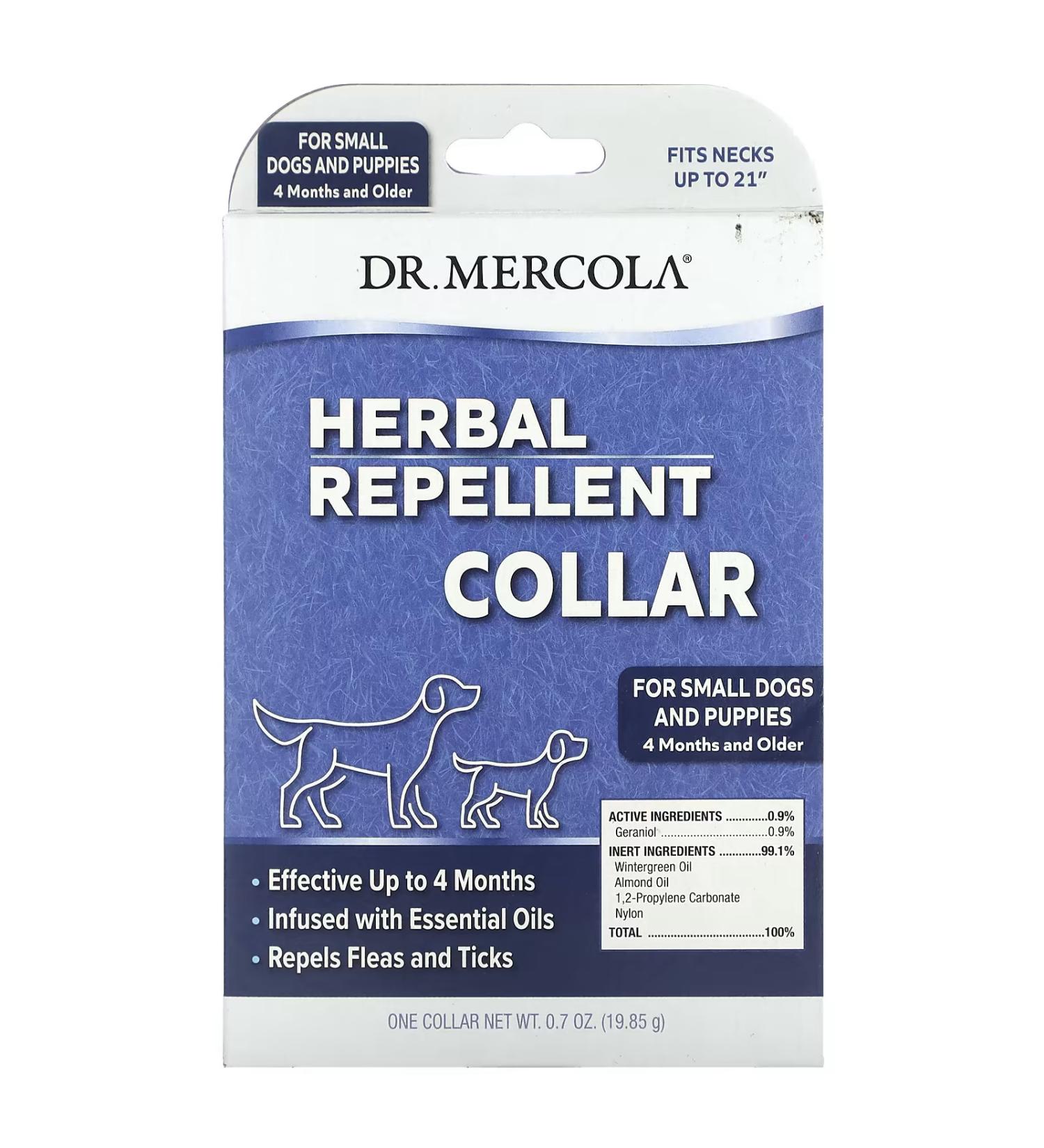 Dr. Mercola Herbal Repellent Collar for Small Dogs & Puppies - 0.7 oz | Natural Insect Protection - Buy Online on SooperMarket.com
