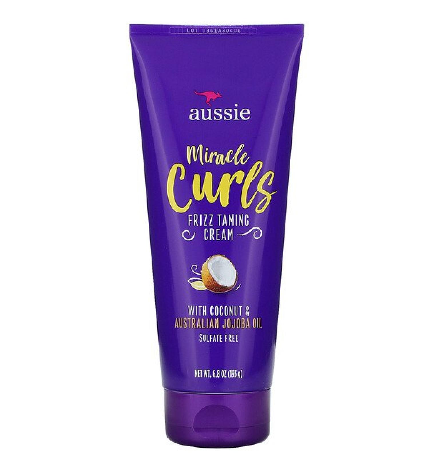 Aussie Miracle Curls Frizz Taming Cream Coconut & Australian Jojoba Oil 6.8 oz (193 g)