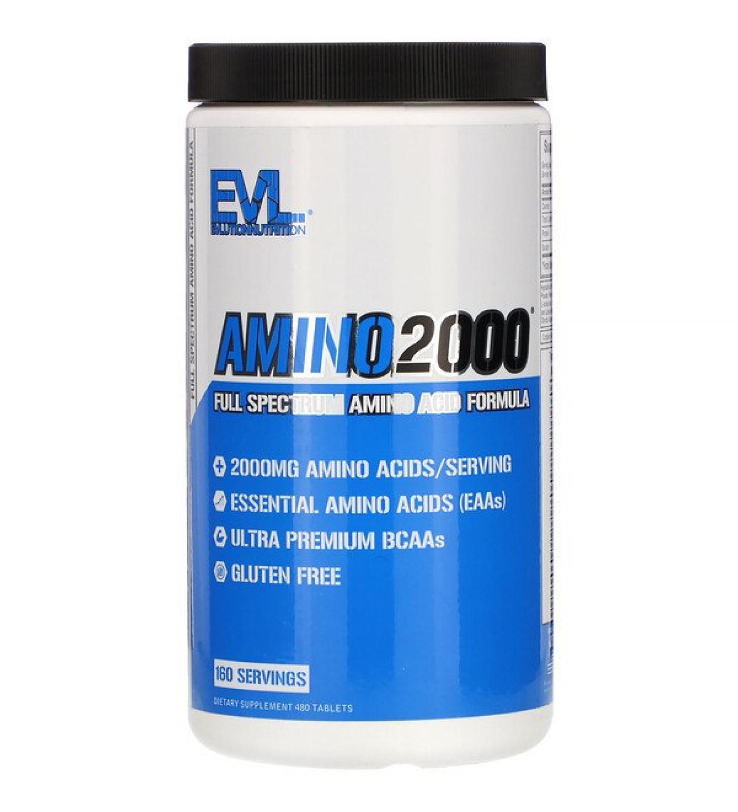 EVLution Nutrition AMINO2000 Full Spectrum Amino Acid Formula 480 Tablets