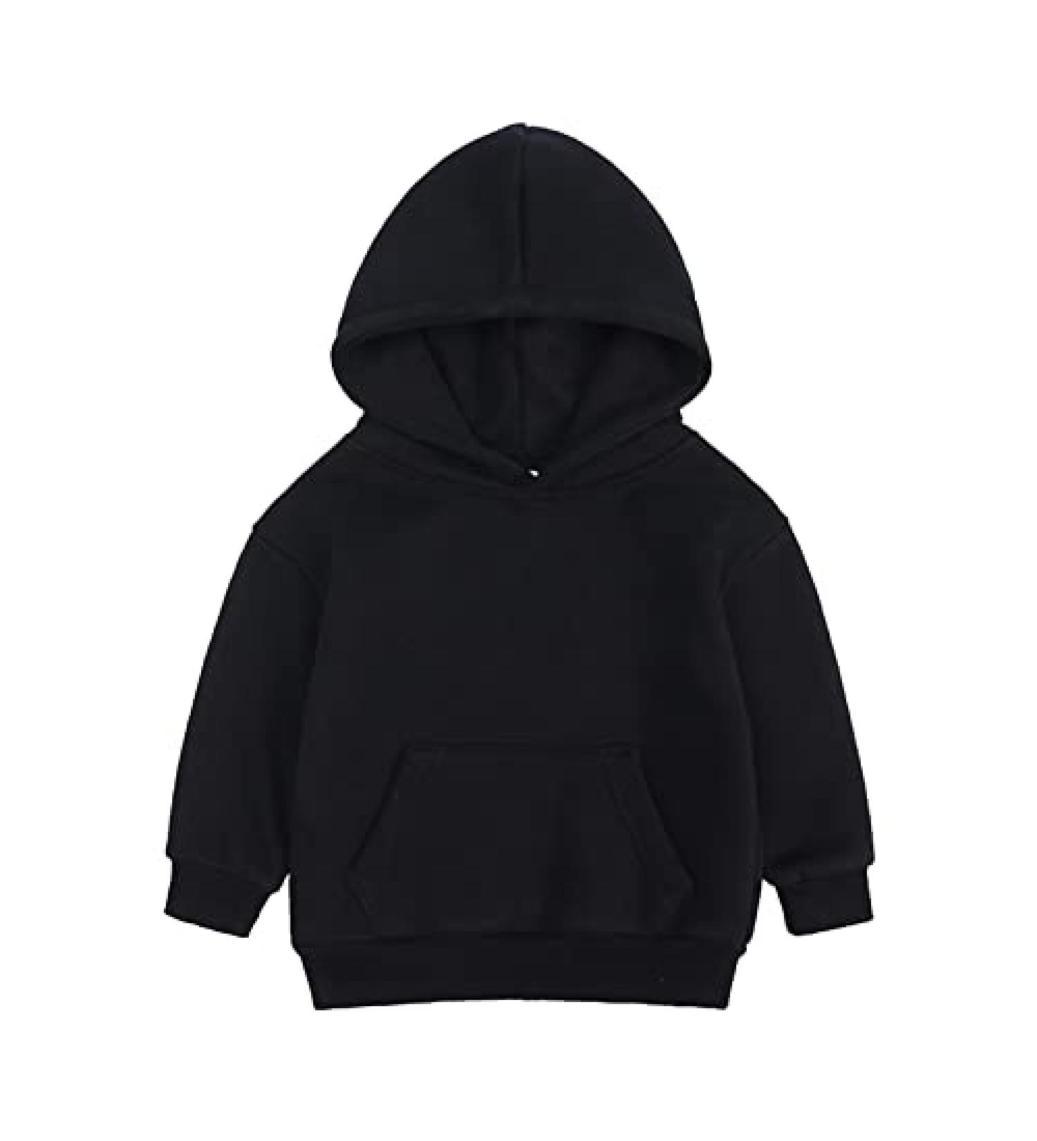 Kids Boy Girls Black Fleece Hoodie - Soft Winter Sweatshirt for 8-9 Years - Buy Online on SooperMarket.com