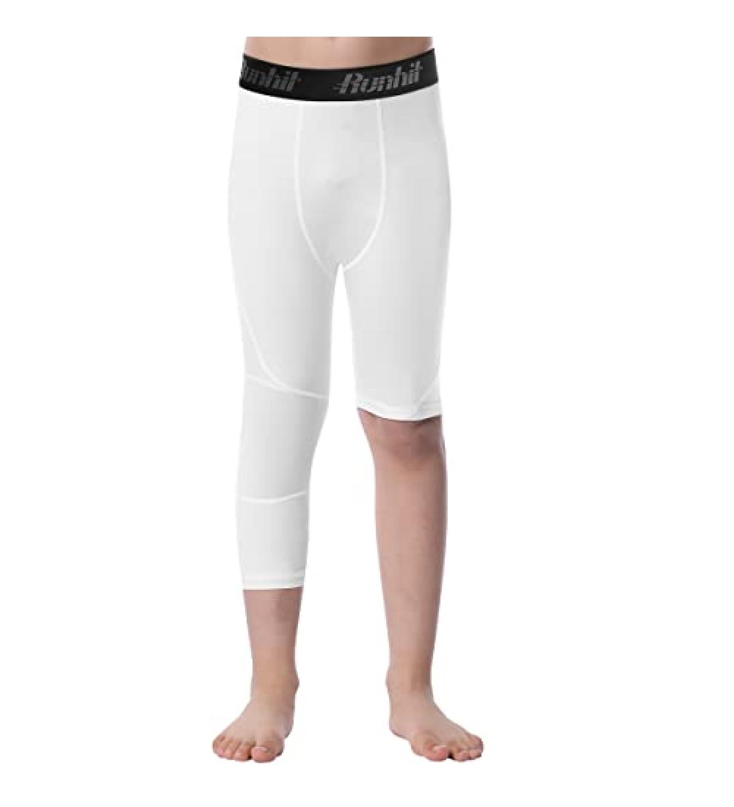 Runhit Boy's Compression Tights - Youth Athletic Pants White XL - Buy Online on SooperMarket.com