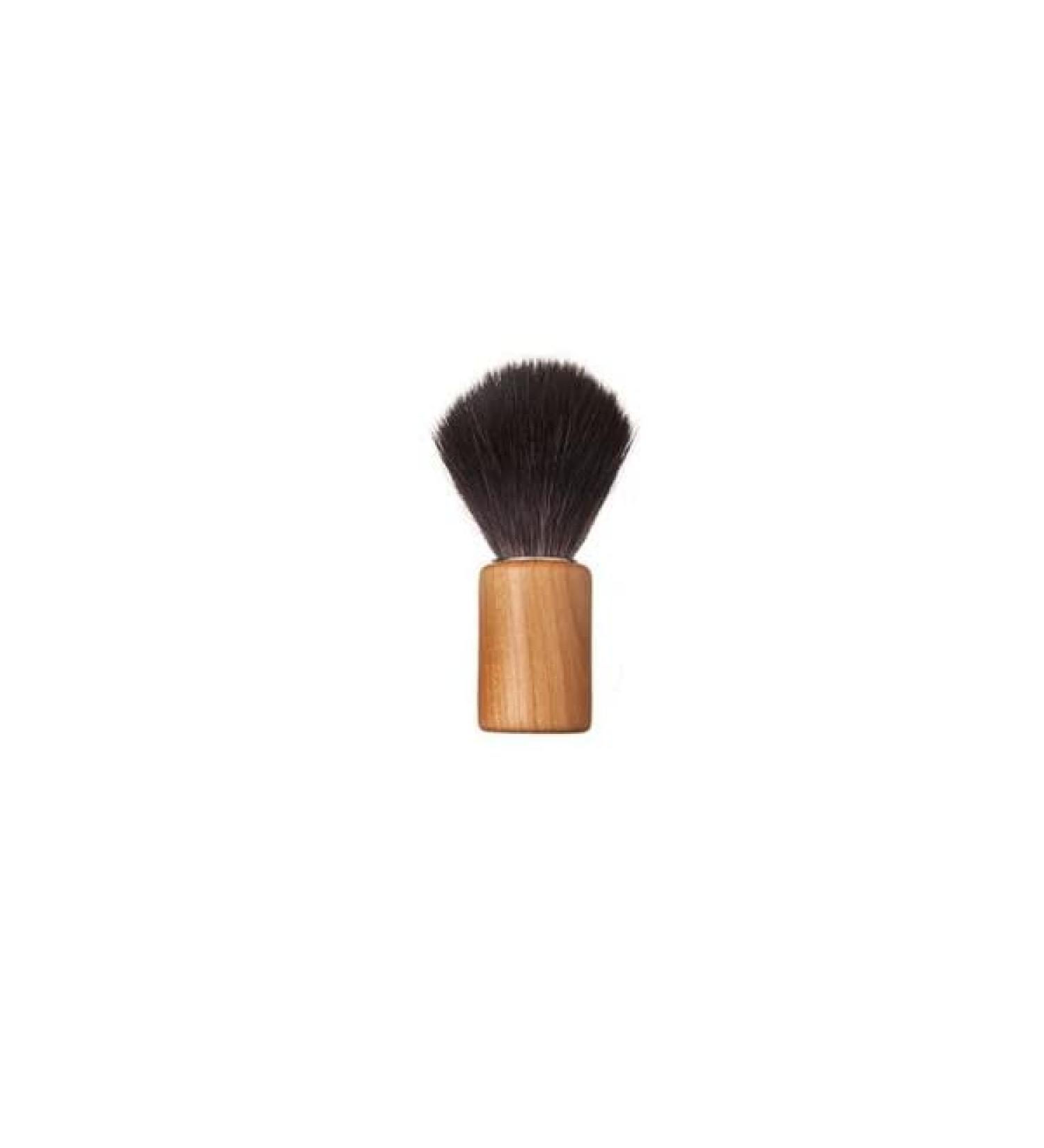 Shaving brush cylindrical cherry wood natural vegan synthetic hair