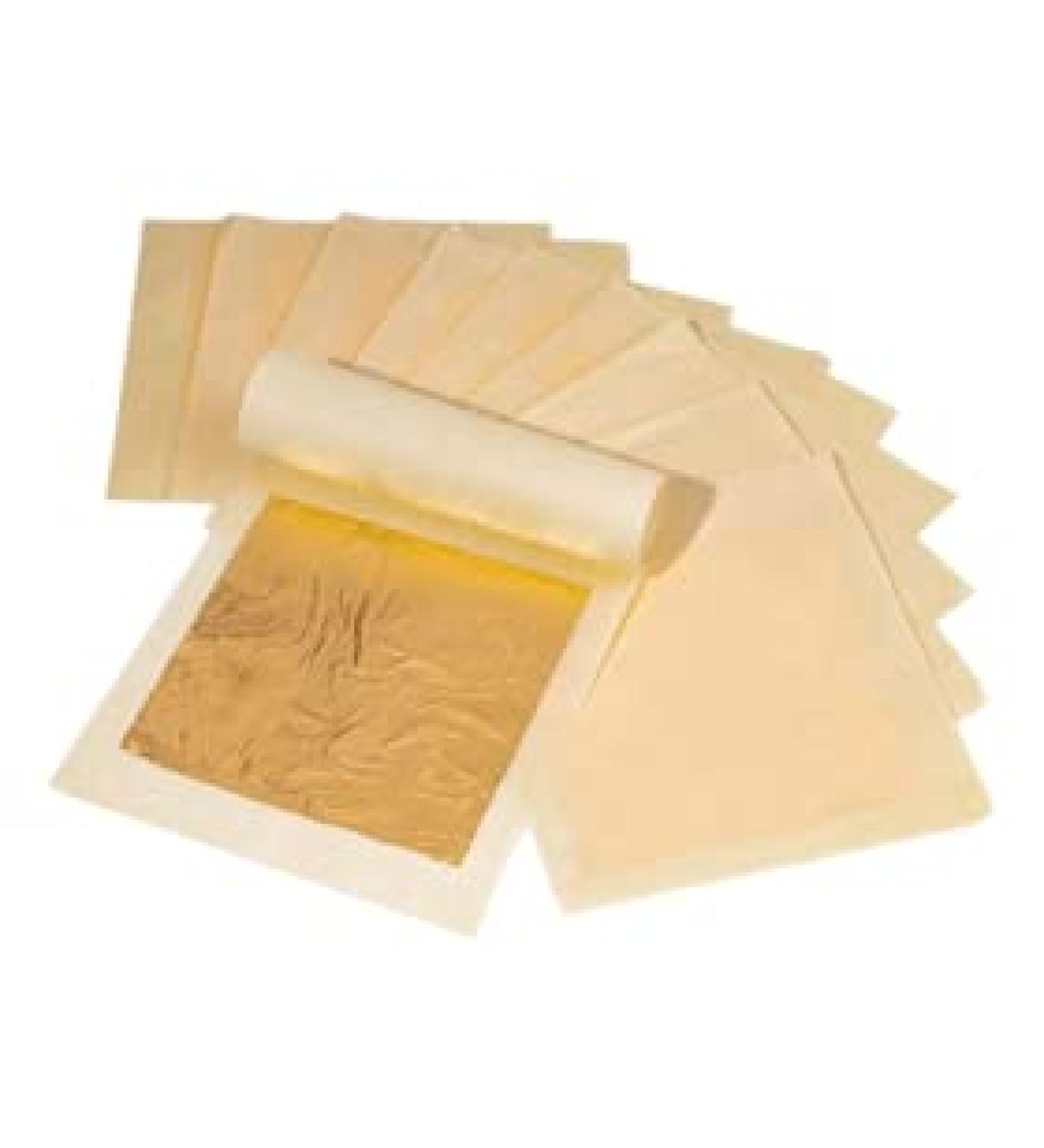 Edible Gold Leaf Sheets 30pc M-Size 24 Karat 1.2" X 1.2" Genuine for Cooking, Cakes & Chocolates, Decoration, Health & Spa (Gold)