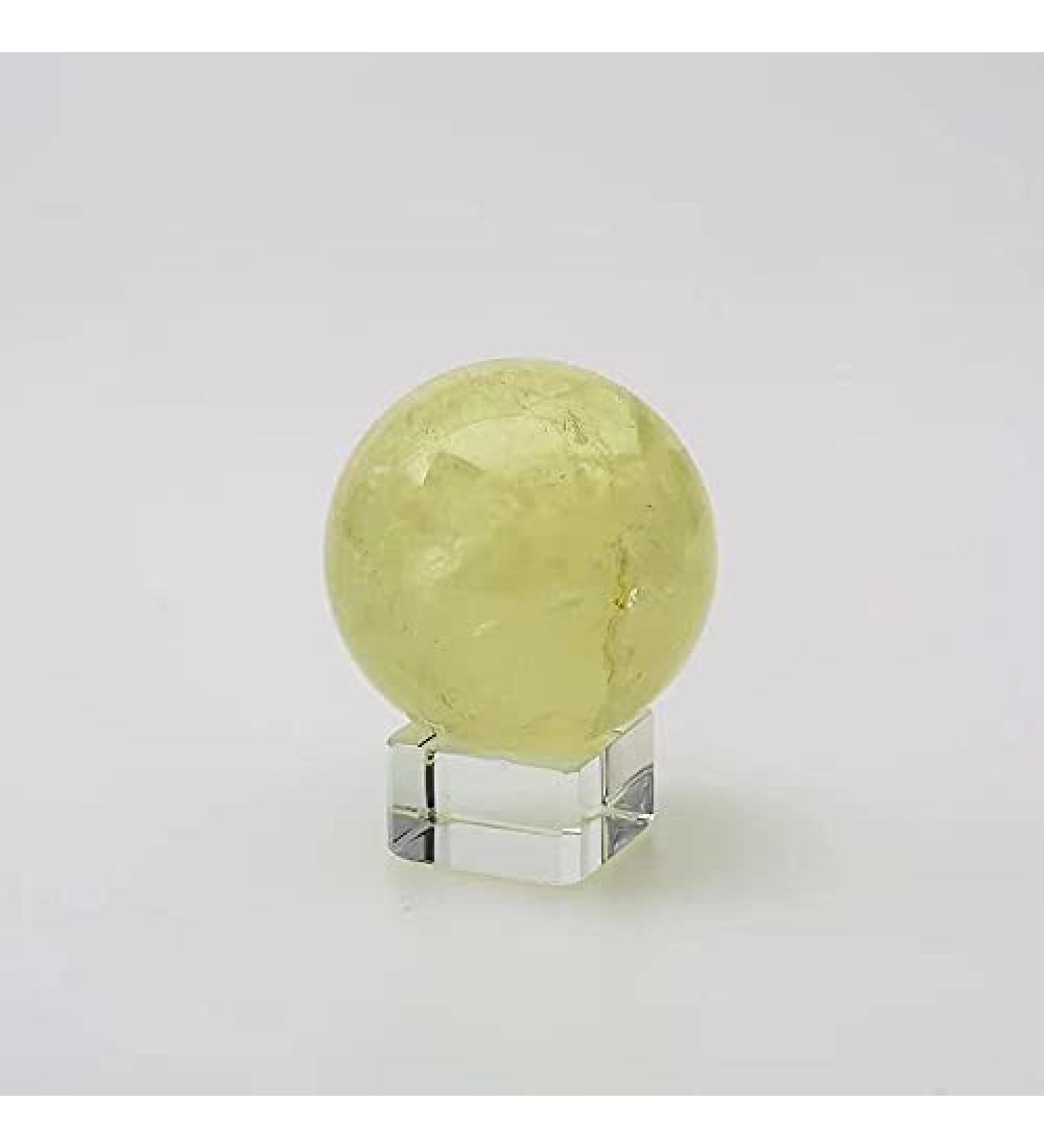 1pc 40mm-45mm Natural Crystal Clear Citrine Stones Sphere for Feng Shui Raw Stones and Minerals Full of Texture Yellow - Buy Online on SooperMarket.com
