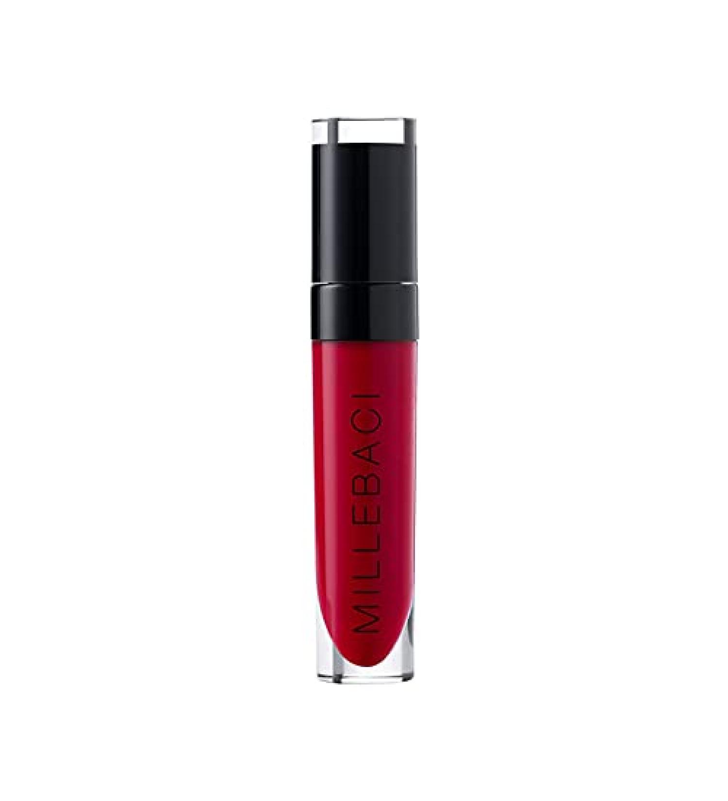 Nouba Millebaci Long Lasting Liquid Lipstick Dark Red  Lustrous Moisturizing Creamy Formula with Vitamin E Intense Color Pigment High Impact Makeup Lip Cream Color Stick Balm For Women (Color 7) Lip Color 7