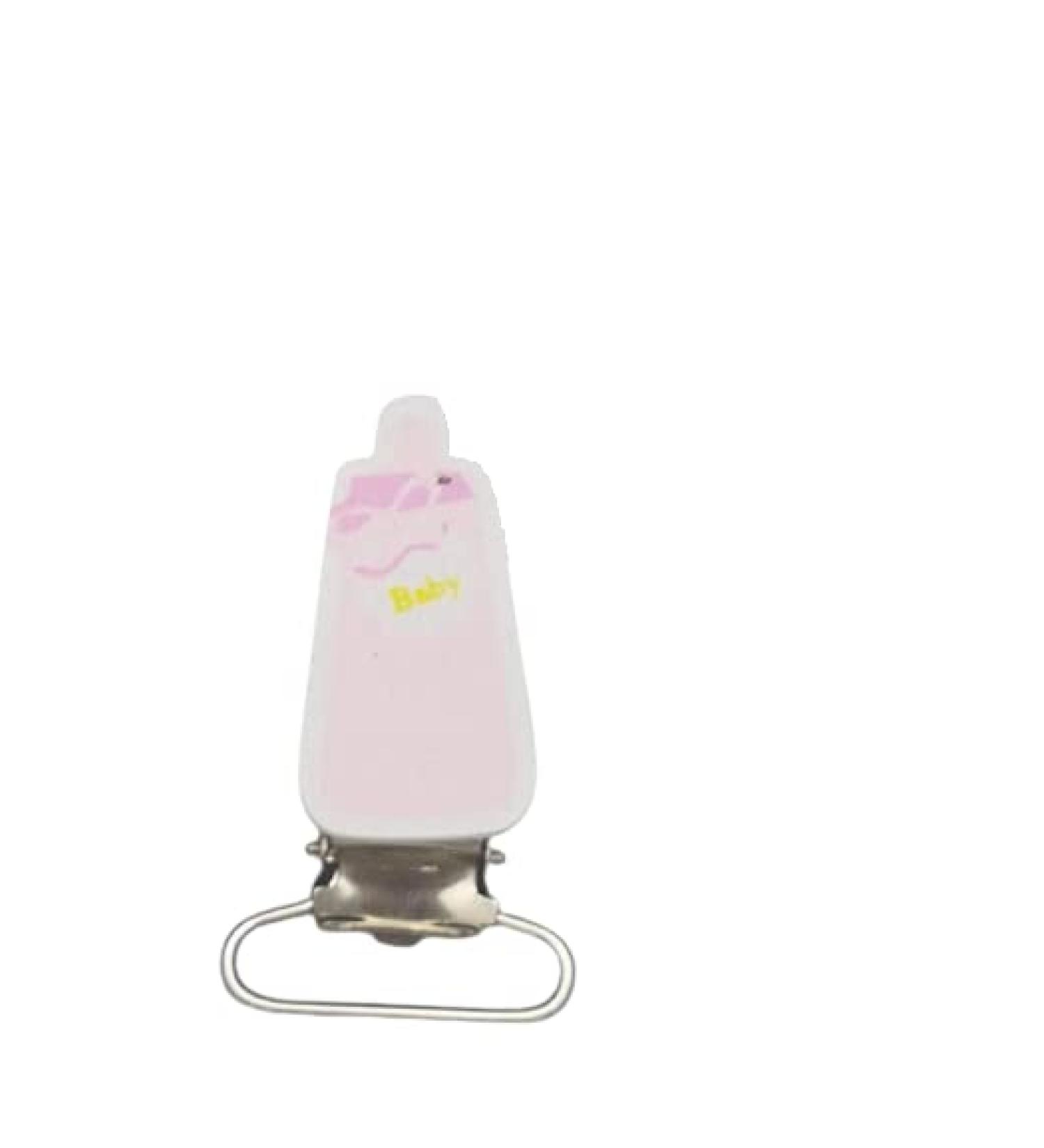 knbo 1 x Clip Baby Feeding Bottle pink 3.5 cm mod.1 for pacifier chains suspenders pendants and much more NEW & OVP