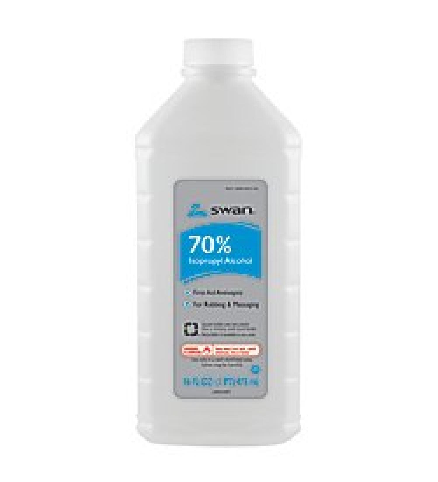 Swan 70% Isopropyl Rubbing Alcohol  16 Oz. Bottle  Box Of 12