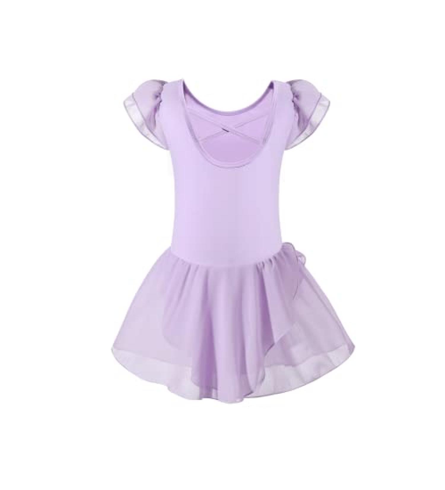 Vivifayee Girls Ballet Leotard Tutu Dress with Chiffon Bow Skirt 4-5T X-purple - Buy Online on SooperMarket.com