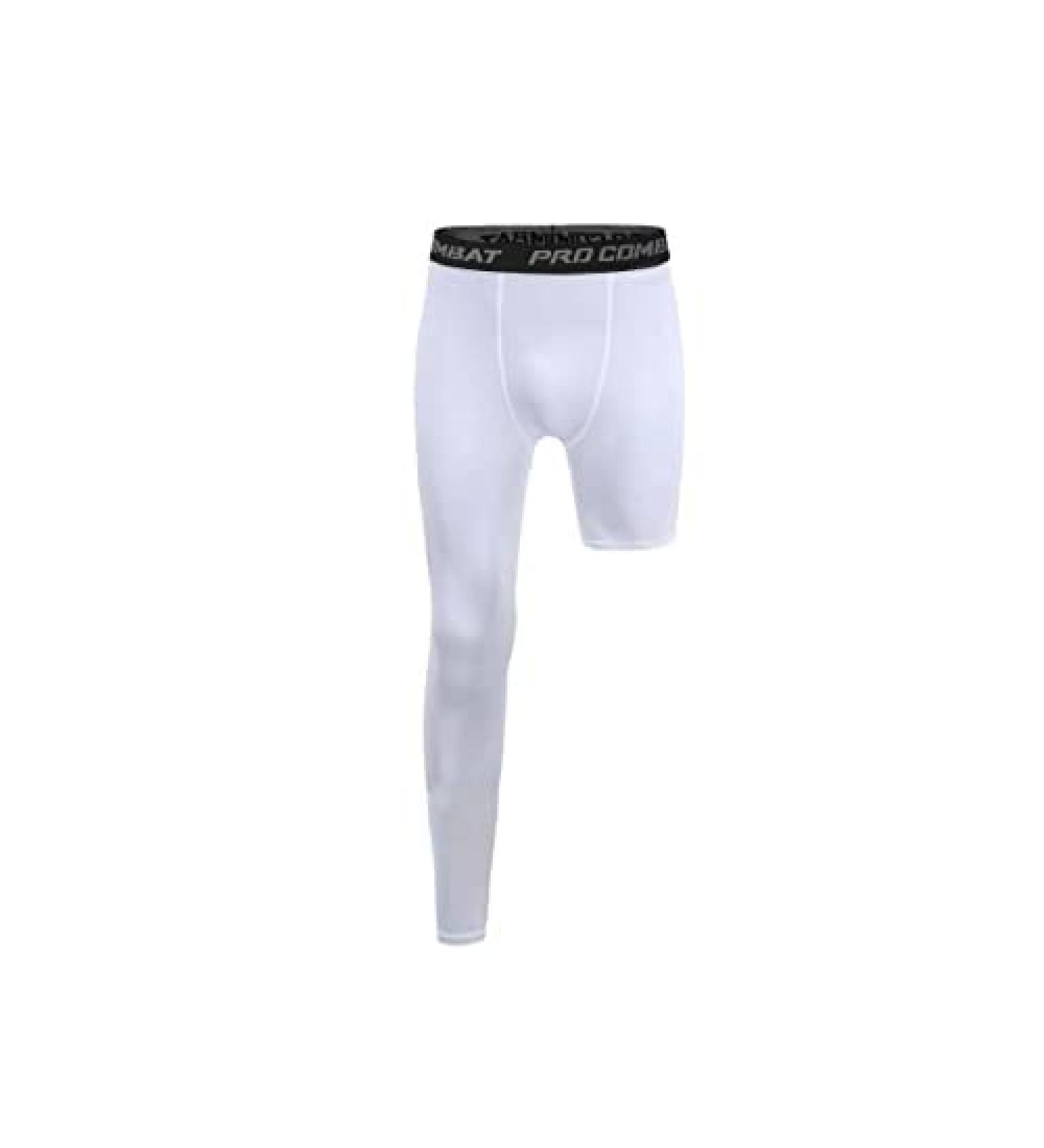 Jonscart One Leg Compression Tights Long Pants Basketball Sports Base Layer Underwear Active Tight White-right-long Large - Buy Online on SooperMarket.com