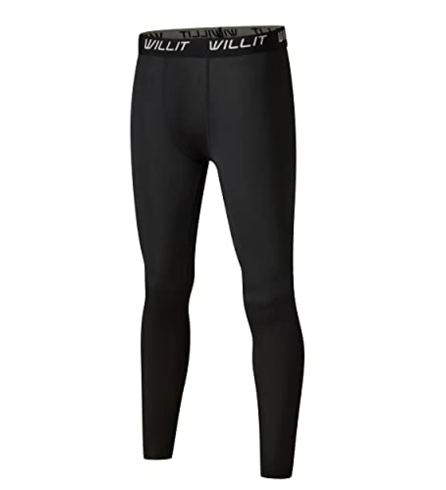 Willit Boys' Quick Dry Compression Basketball Leggings - Black, Medium | Youth Sports Tights & Base Layer - Buy Online on SooperMarket.com