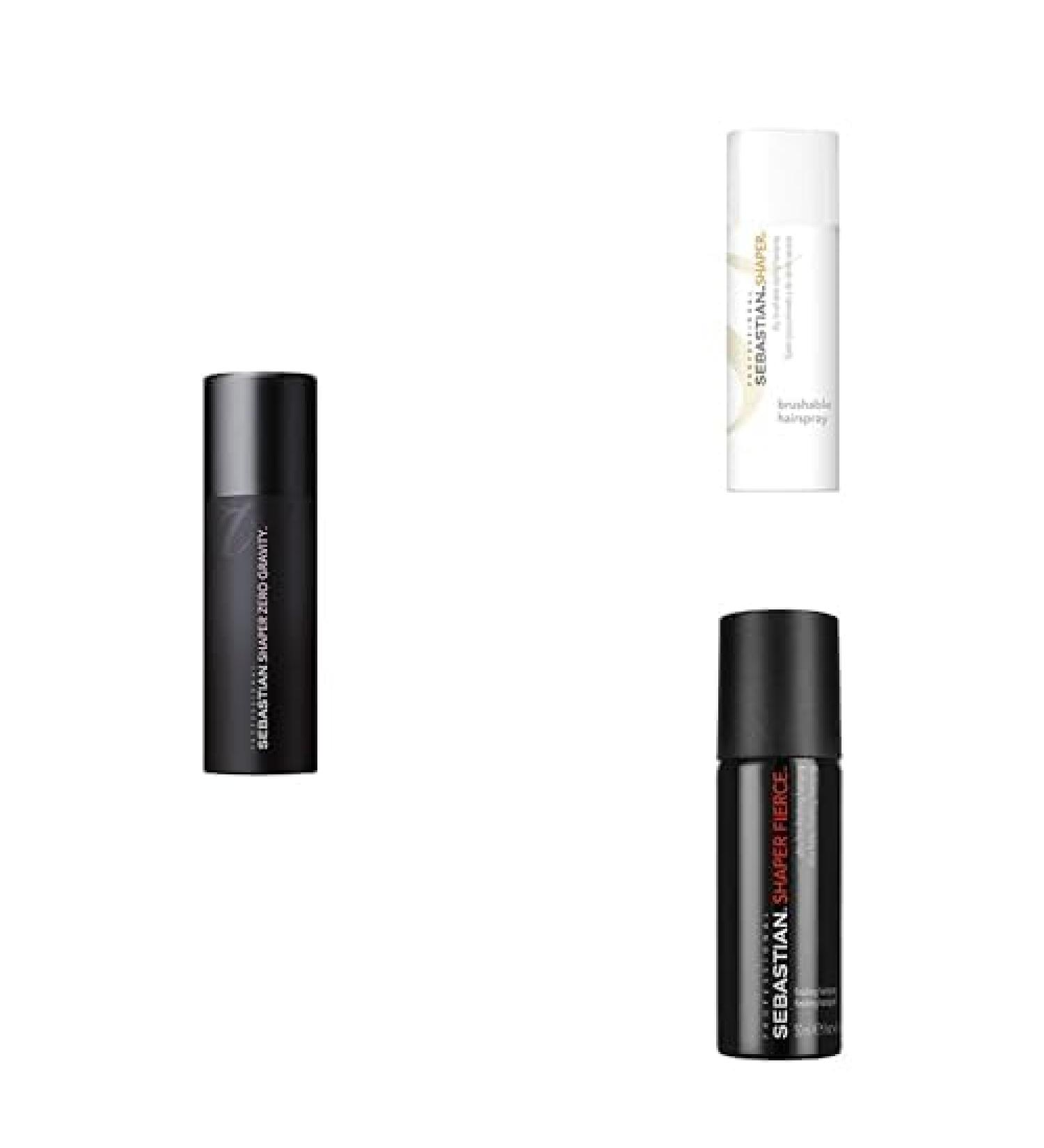 Sebastian Professional Mini Hairspray Bundle | Shaper Zero Gravity Light Control + Shaper Flexible Hold + Shaper Fierce Ultra-Firm | Travel Trial Size Hairspray Bundle