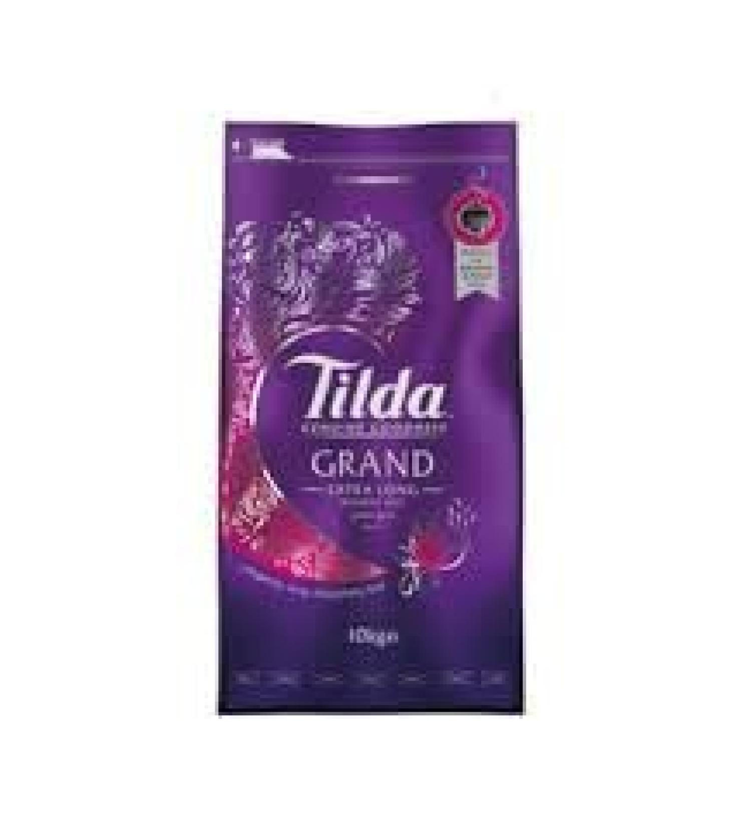 Tilda Grand White Rice 10kg | Extra-Long Basmati Rice | Premium Quality | Aromatic Delight | Hygienic Packaging - Buy Online on SooperMarket.com