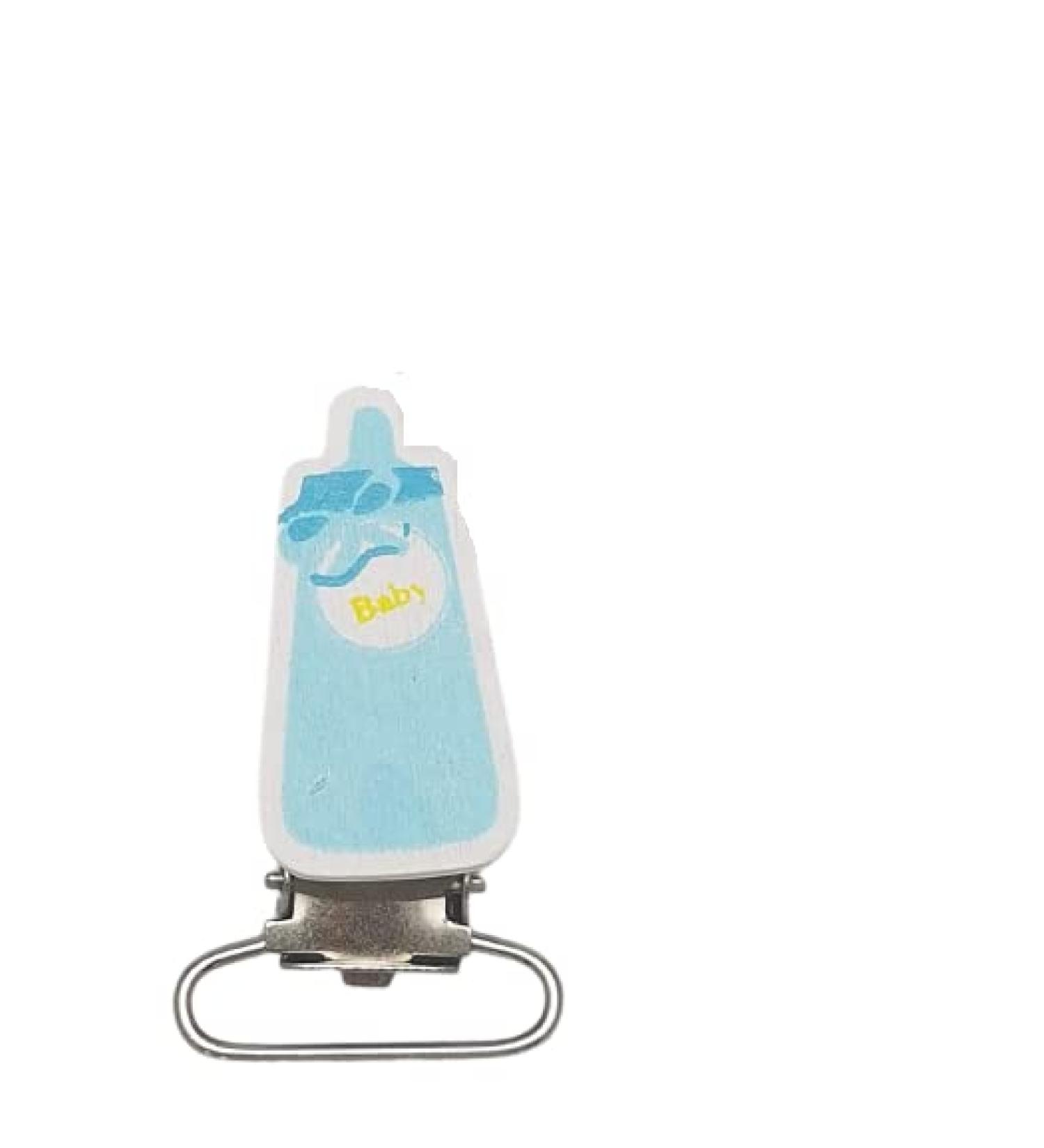 knbo 1 x Clip Baby Feeding Bottle Blue 3.5 cm mod.1 for pacifier chains suspenders pendants and much more NEW & OVP