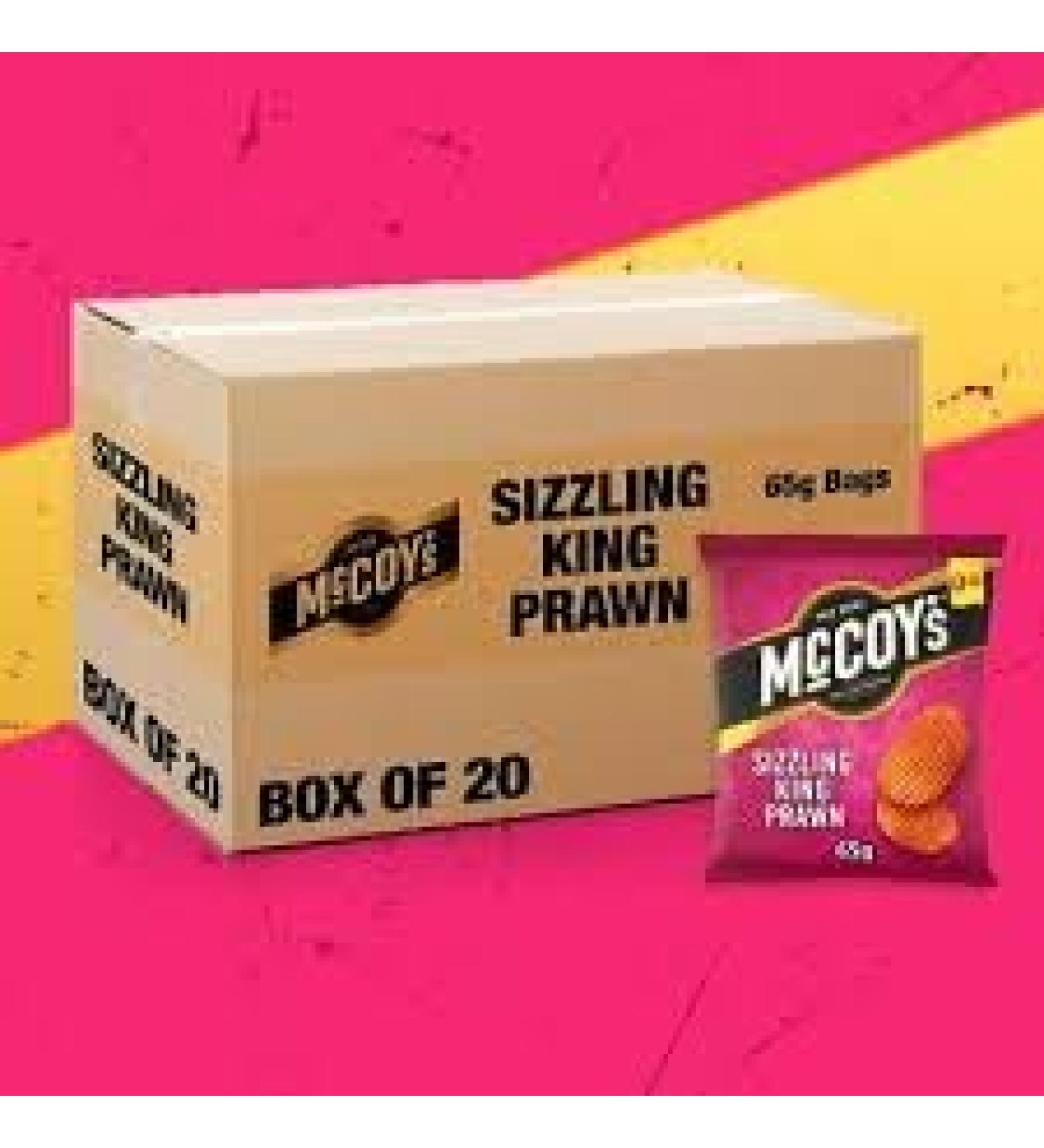 McCoys Potato Crisps 65g Sizzling Prawn Cocktail Flavor Sharing Size (20 Bags x 65g) 65 g (Pack of 1)