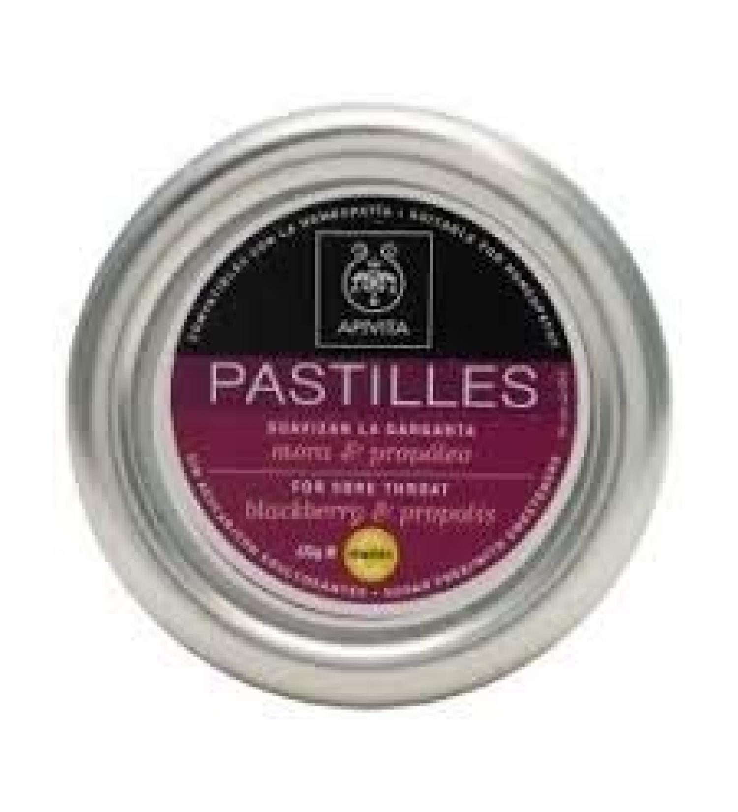 APIVITA PASTILLES Pastilles for Sore Throat with blackberry & propolis 45g
