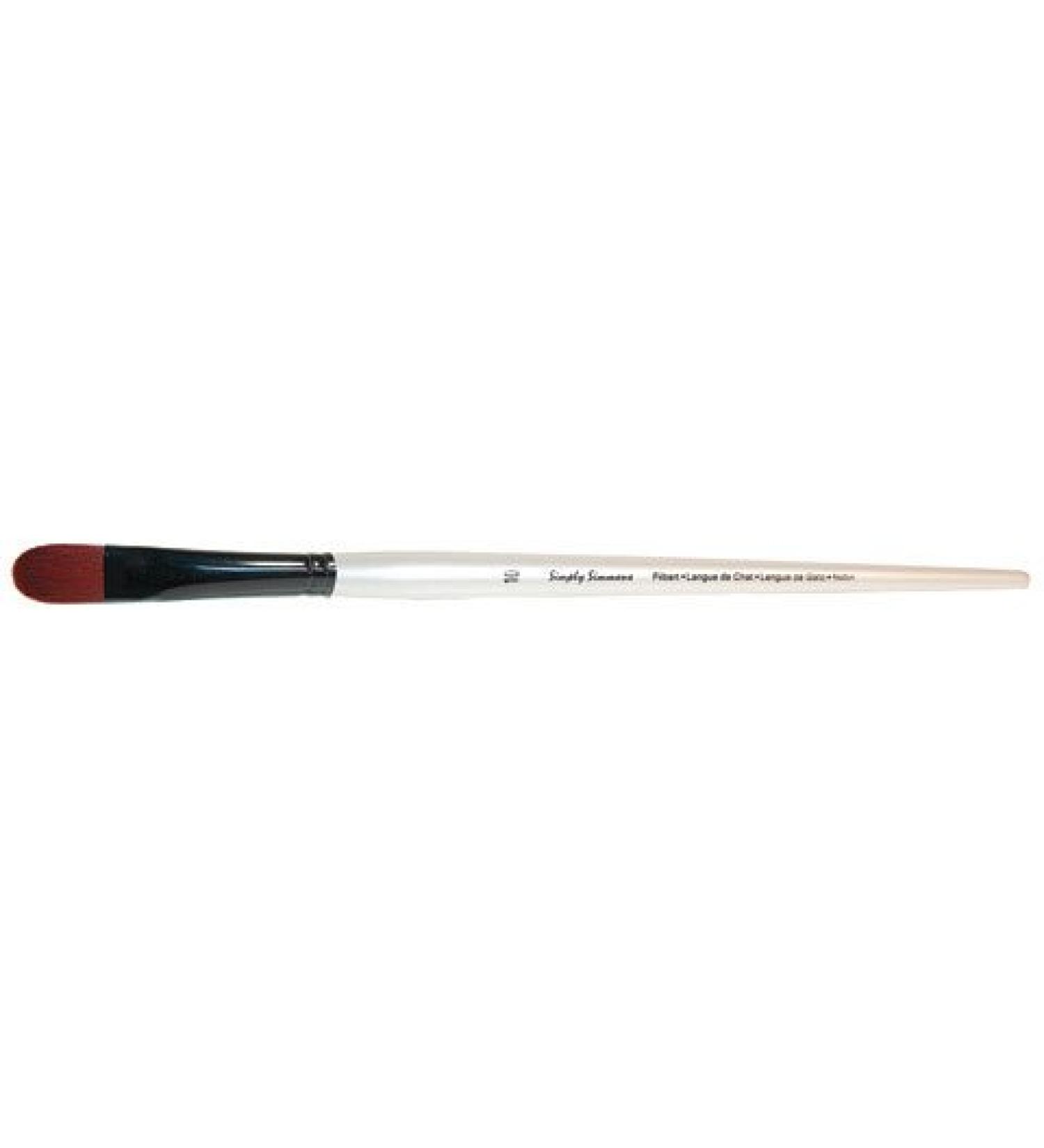 Simply Simmons Extra-Firm Synthetic Long Handle Brushes Filbert LH 8