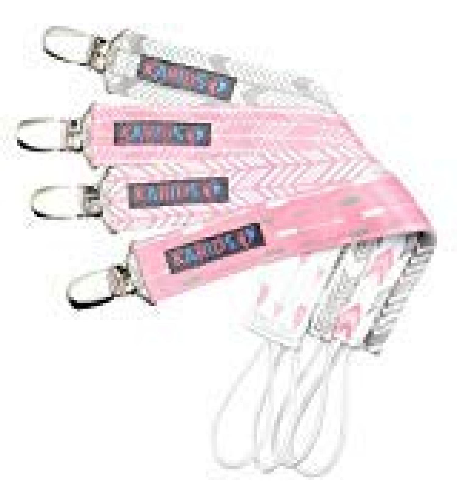 Pacifier Metal Clip (4 Pack) for Babies - Modern Unisex Holder for Binky Soothie Toys - Durable Lightweight Baby Accessory - Girl Pack in Pink - Buy Online on SooperMarket.com