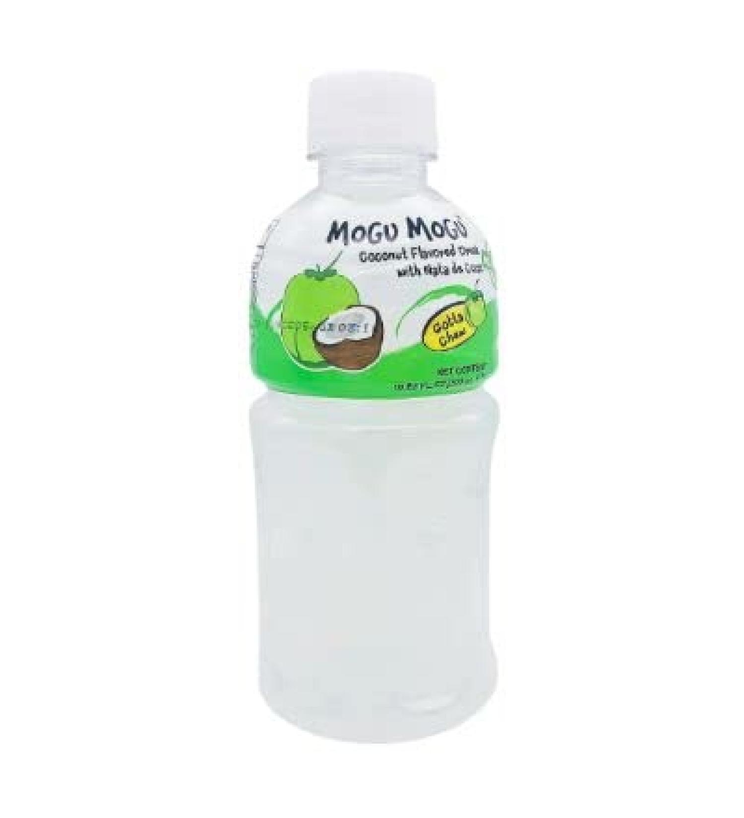 Mogu Mogu Coconut Flavoured Drink with NATA de Coco (Gotta Chew) | On the Go Drink | Jelly Texture | Refreshing Taste | No Added Preservatives and Colours | 320ml x 24 Bottles - Buy Online on SooperMarket.com