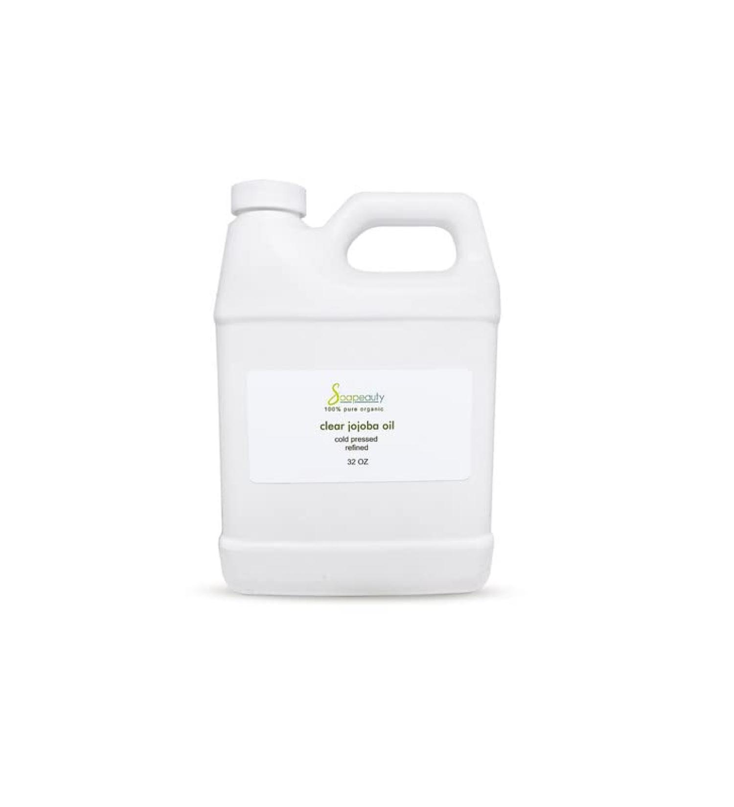 Organic Cold Pressed Jojoba Oil - 100% Pure Natural Moisturizer for Skin, Face & Hair - Perfect Carrier for Essential Oils - Ideal for Massage and Soap Making - Available in Various Sizes (32oz) - Buy Online on SooperMarket.com