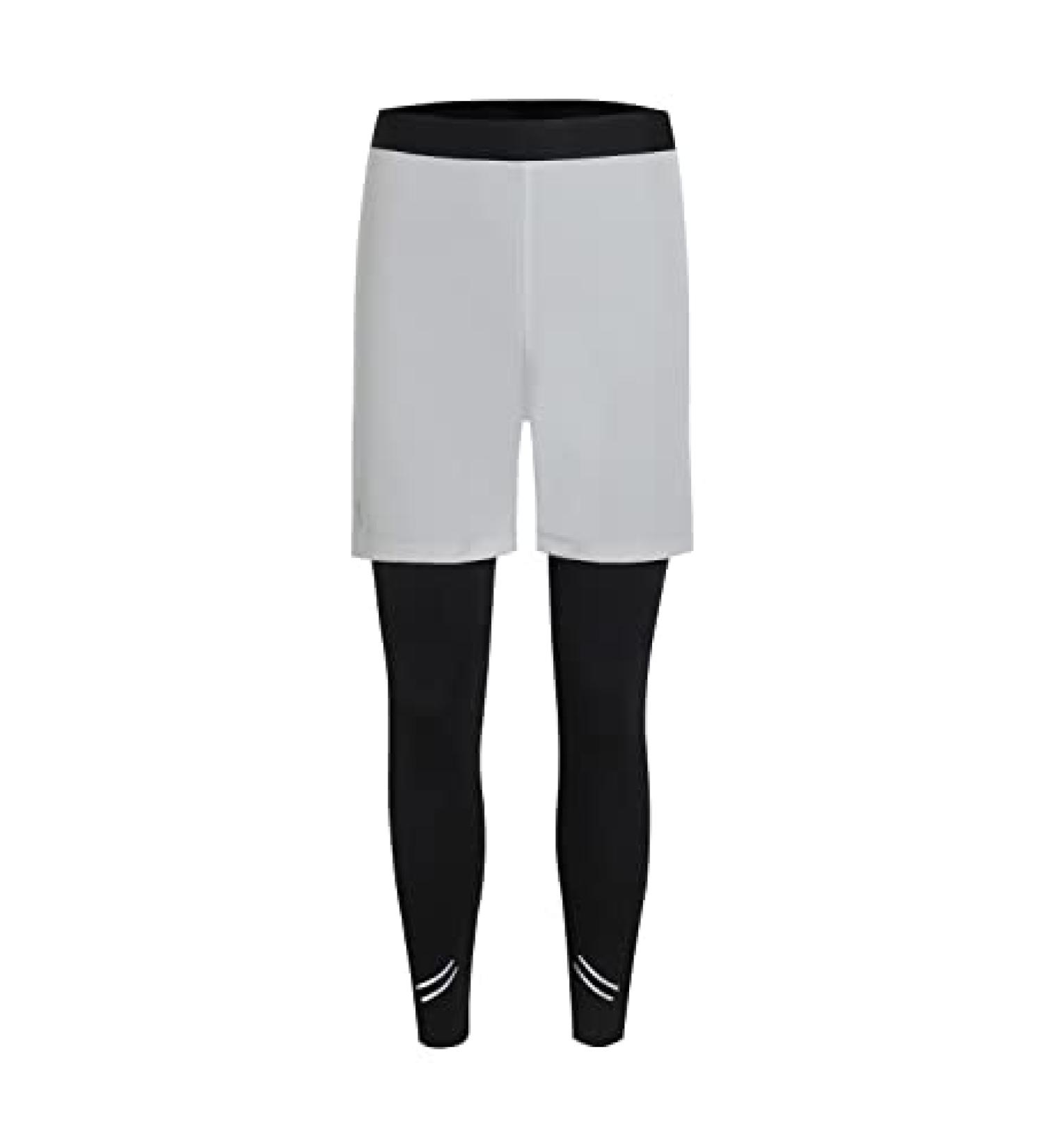 Badeke Boys 2 in 1 Running Compression Pants - Small Light Grey | Quick Drying & Breathable Workout Legging - Buy Online on SooperMarket.com