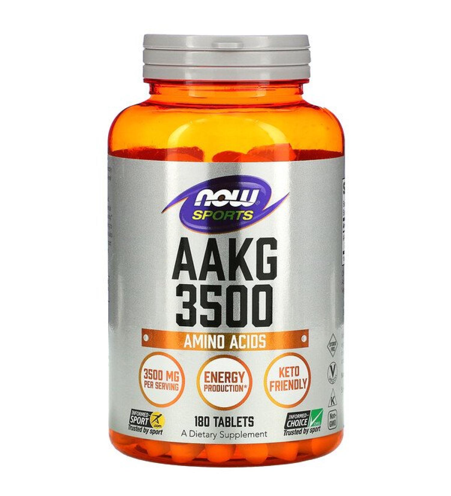 Now Foods Sports AAKG 3500 Amino Acids 180 Tablets