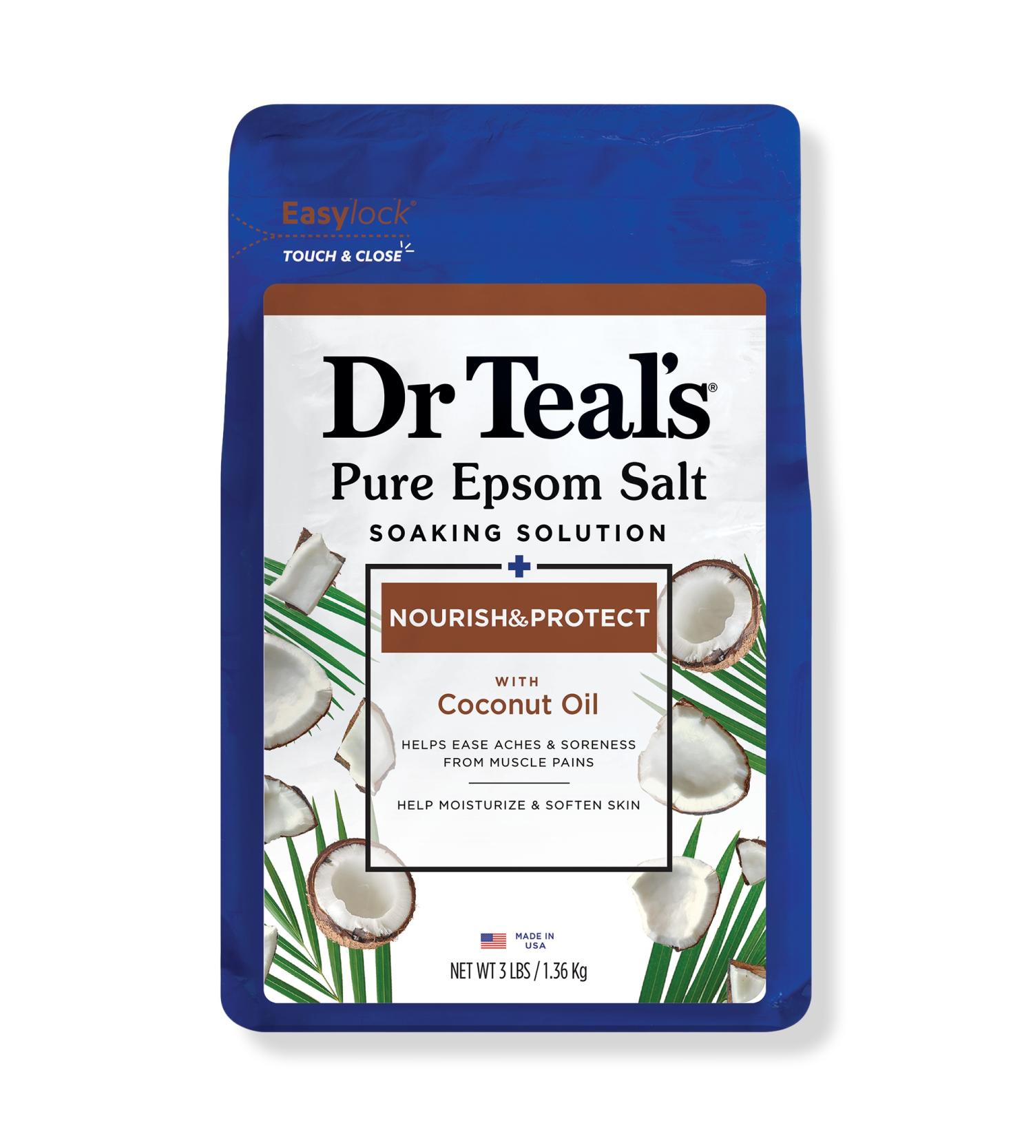 Discover Dr Teal's Pure Epsom Salt Soaking Solution with Coconut Oil 48.0 oz - Elevate Your Style Instantly! - Buy Online on SooperMarket.com
