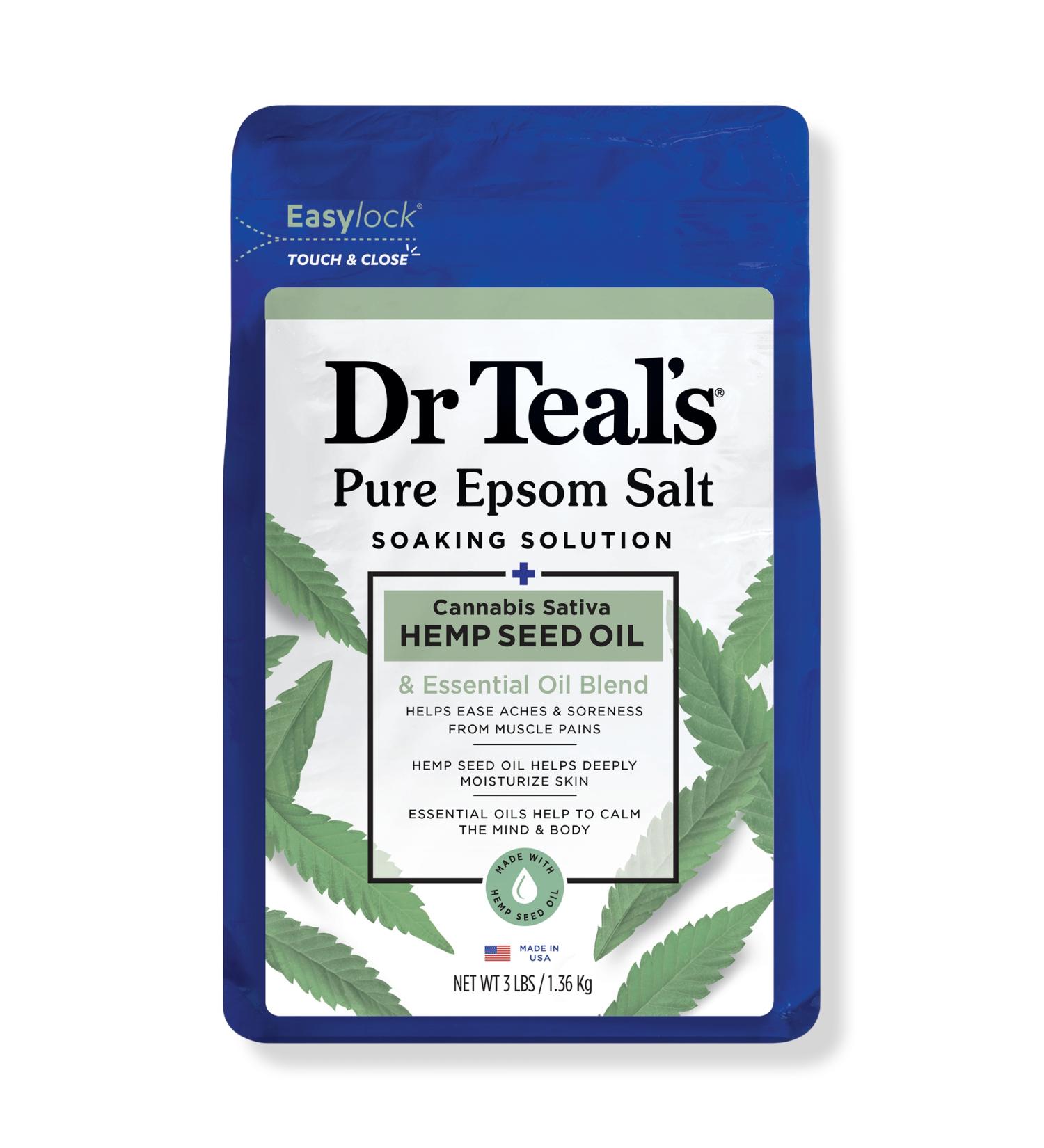 Dr Teal's Cannabis Sativa Hemp Seed Oil Pure Epsom Salt 48.0 oz - Transform Your Style with the Best Innovation Today! - Buy Online on SooperMarket.com