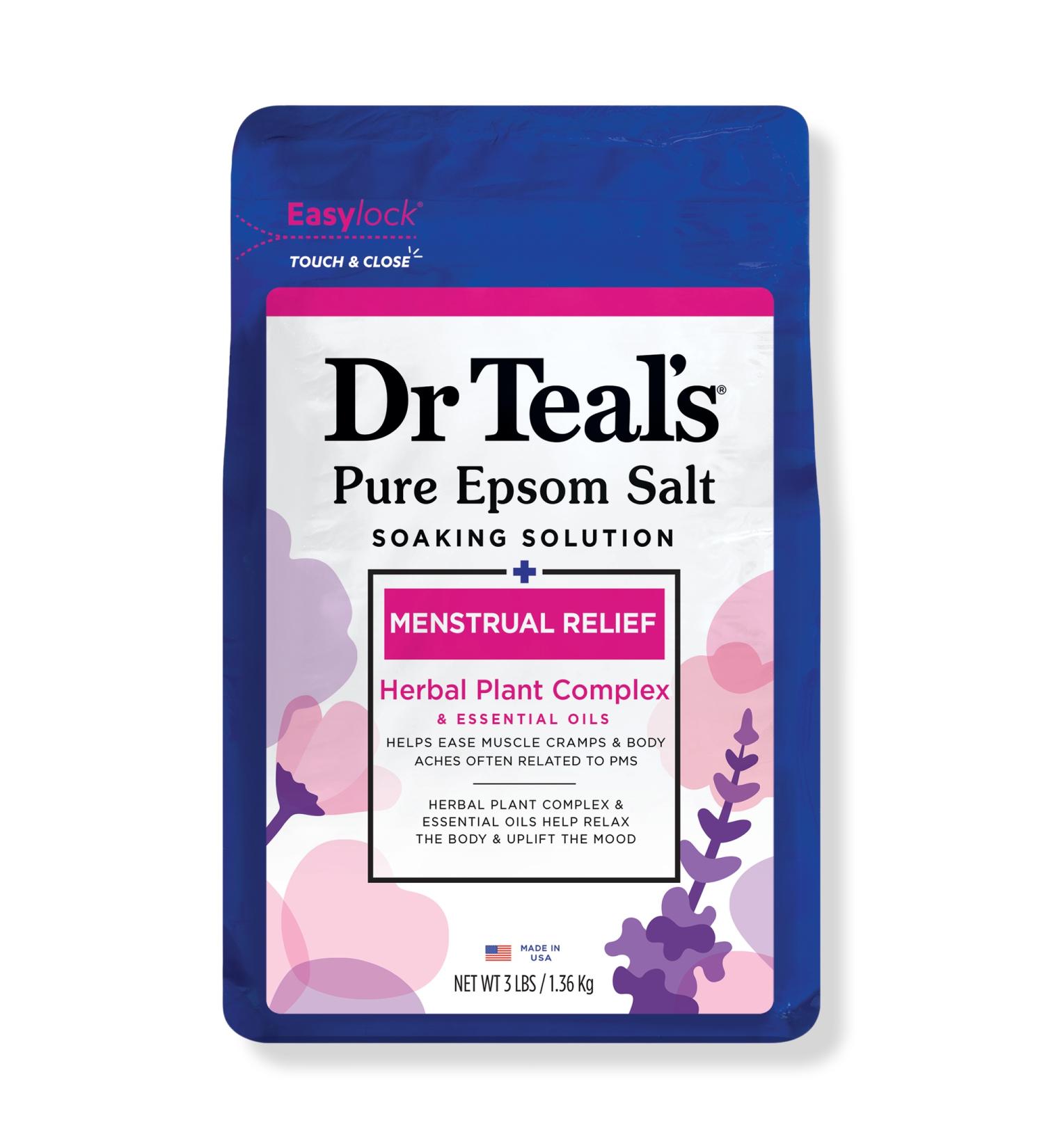 Dr Teal's Pure Epsom Salt Soaking Solution, Menstrual Relief 48 oz - Transform Your Style with the Best Innovation Today! - Buy Online on SooperMarket.com