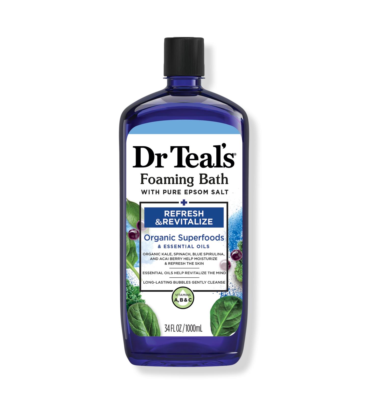Discover Dr Teal's Foaming Bath with Pure Epsom Salt, Refresh & Revitalize with Superfood 34 oz - Elevate Your Style Instantly! - Buy Online on SooperMarket.com