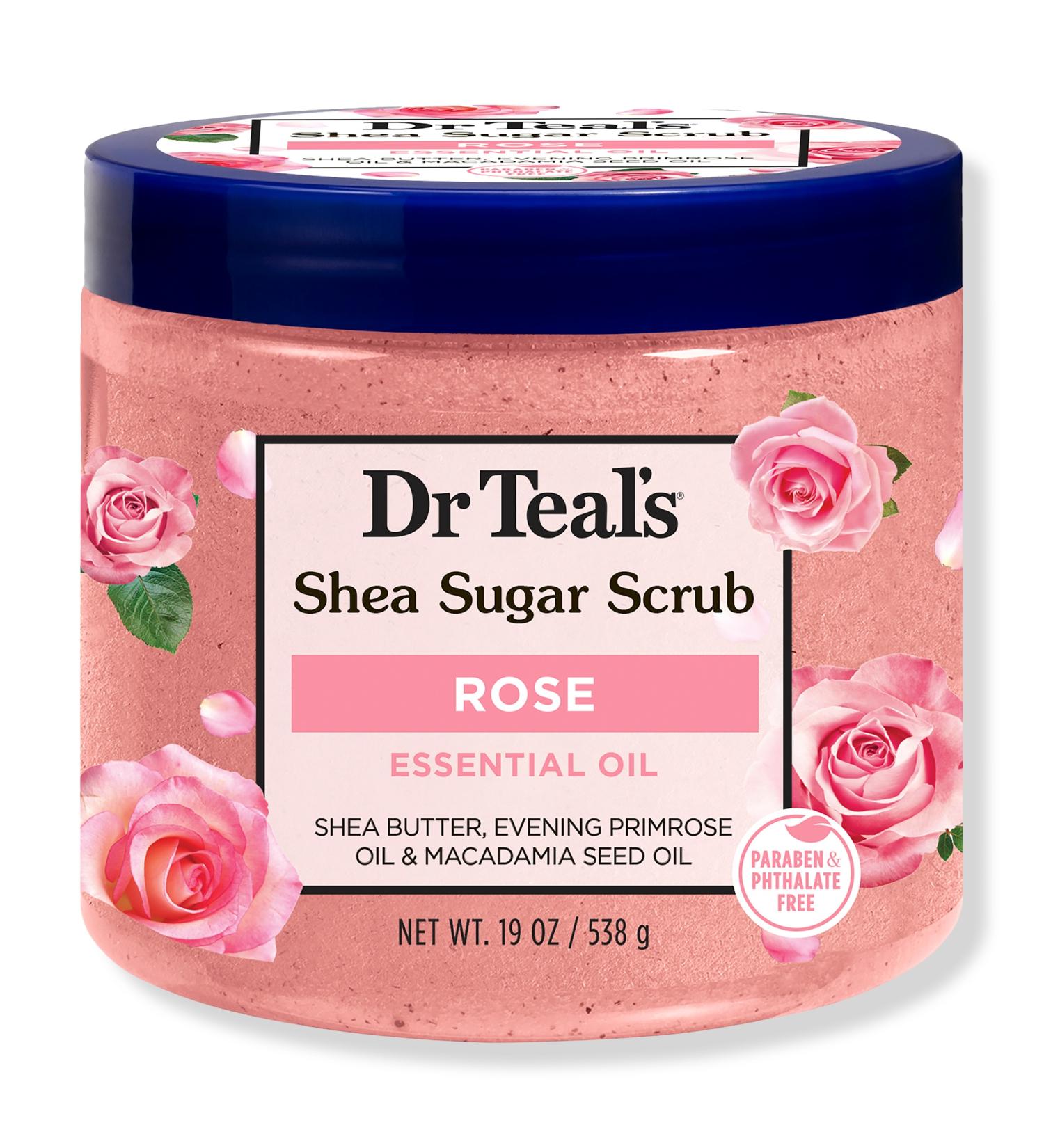 Discover Dr Teal's Shea Sugar Scrub with Rose Essential Oil & Macadamia Oil 19 oz - Elevate Your Style Instantly! - Buy Online on SooperMarket.com