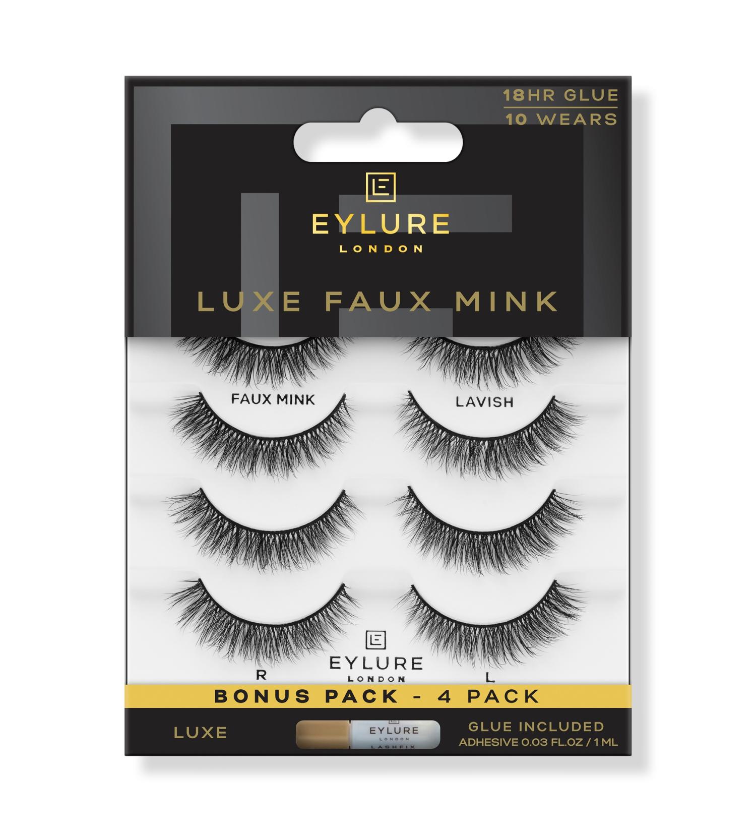 Discover Eylure Luxe Faux Mink Natural Lavish Eyelashes Multipack 4 ct - Elevate Your Style Instantly! - Buy Online on SooperMarket.com