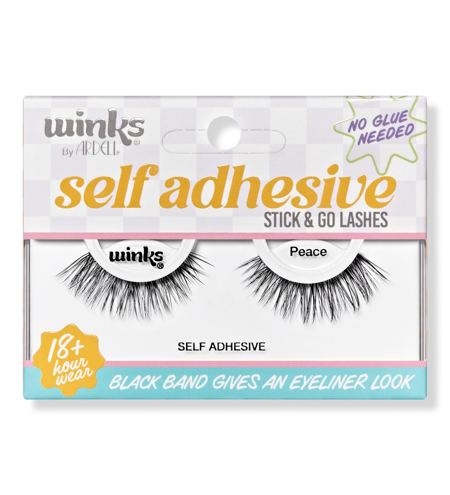 Discover Ardell Winks Self Adhesive Stick & Go Black Strip Lashes, Peace - Elevate Your Style Instantly! - Buy Online on SooperMarket.com
