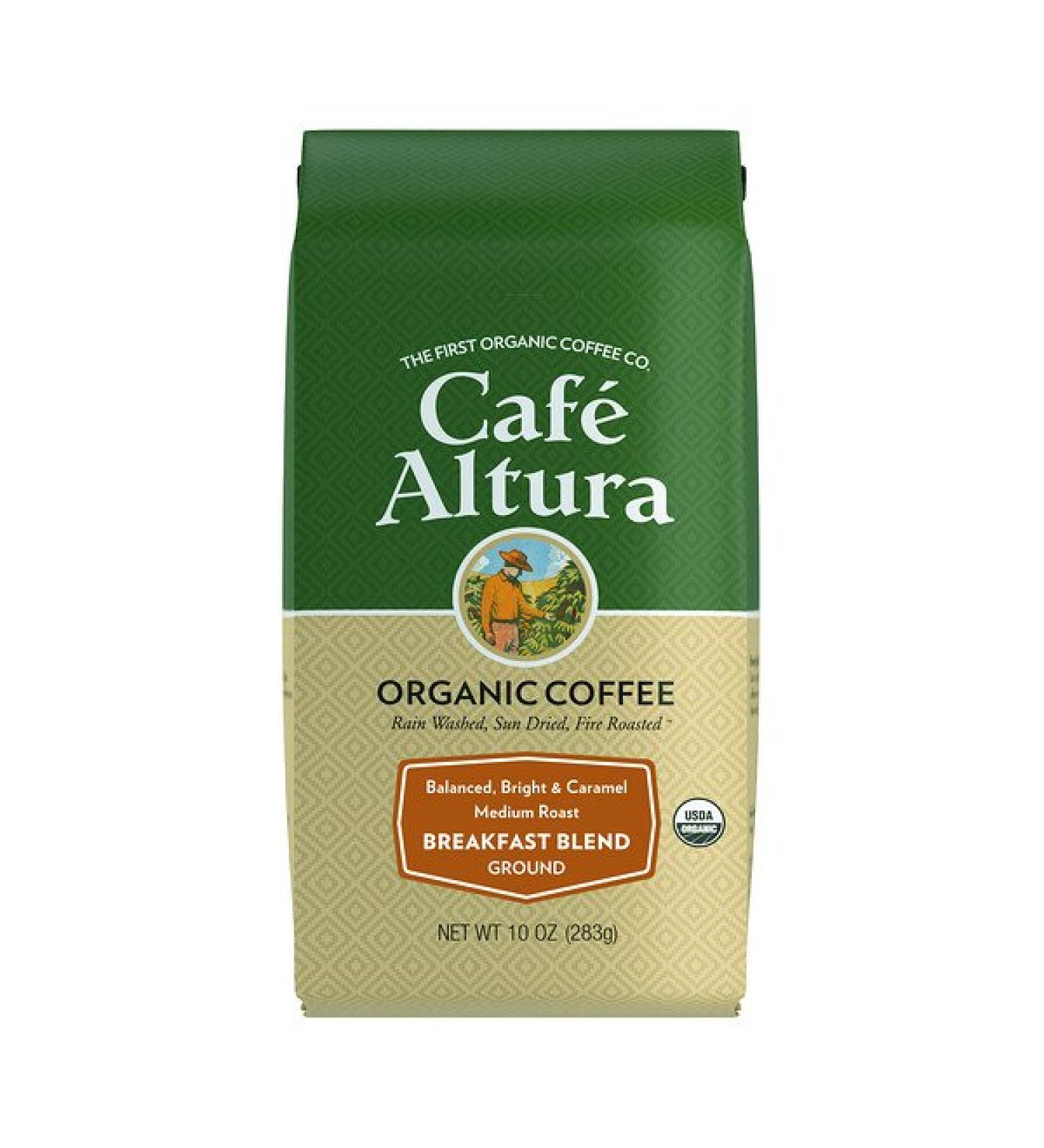Cafe Altura Organic Coffee Breakfast Blend Medium Roast Ground 10 oz (283 g)