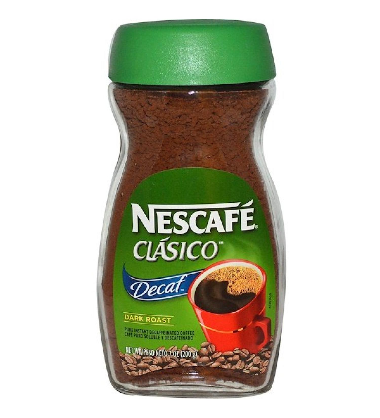 Nescafé Clasico Pure Instant Decaffeinated Coffee Decaf Dark Roast 7 oz (200 g)