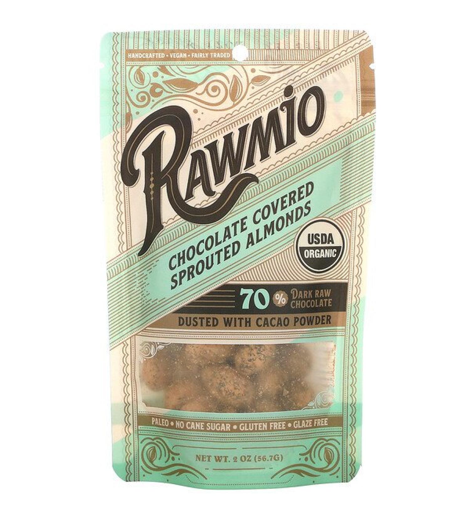 Rawmio Chocolate Covered Sprouted Almonds 2 oz (56.7 g)