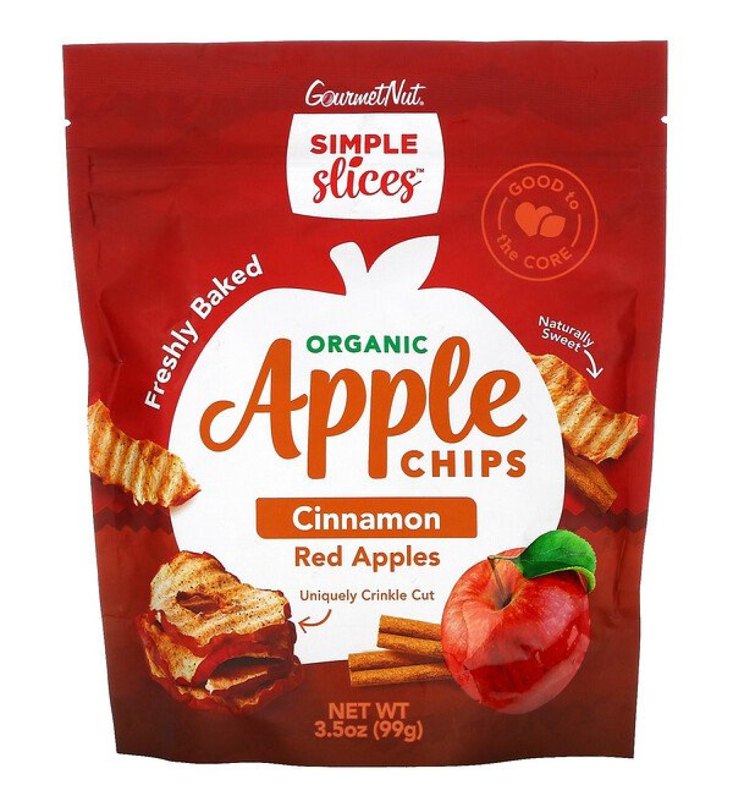 Simple Slices Organic Apple Chips Cinnamon Red Apples 3.5 oz (99 g)