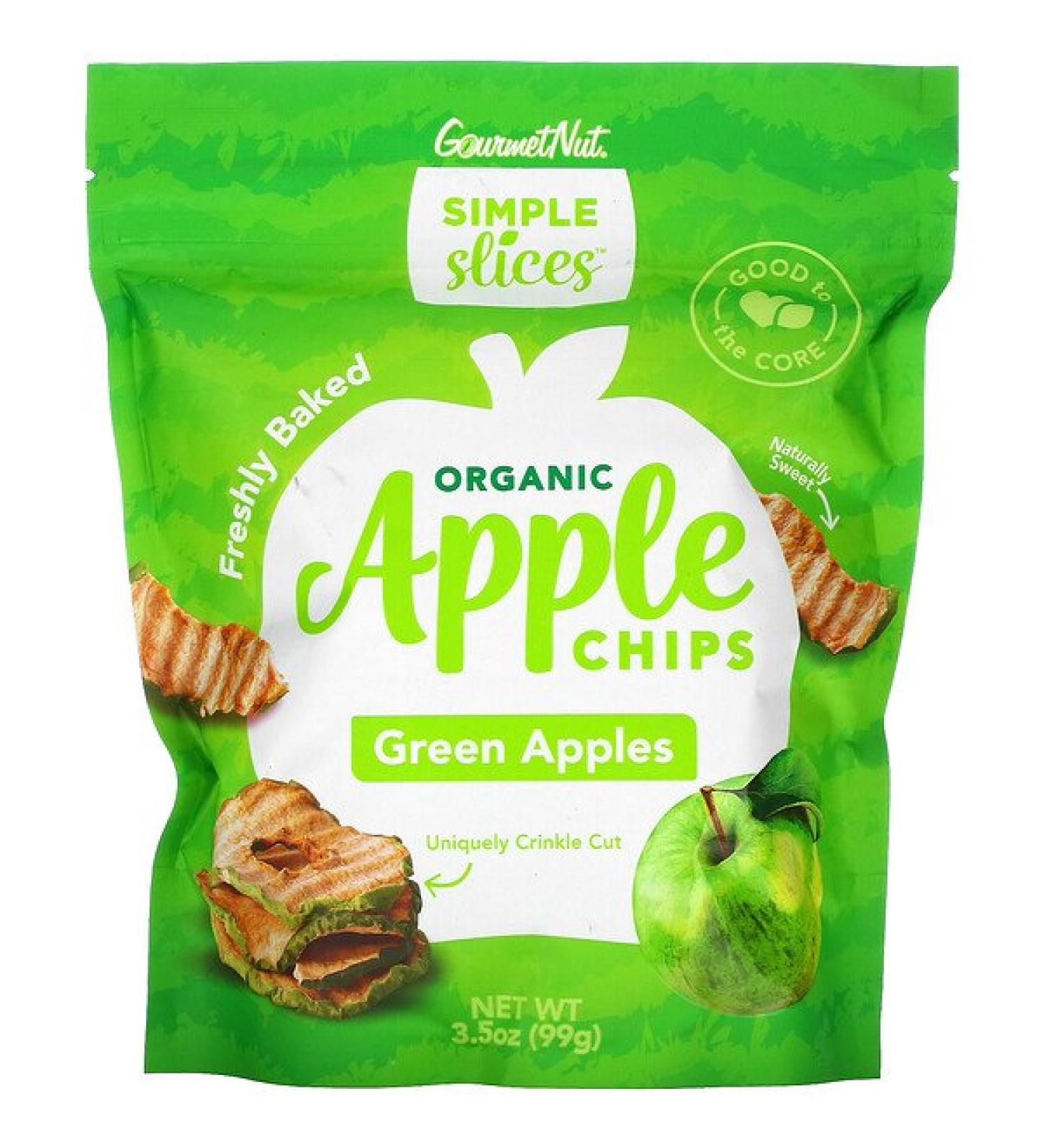 Simple Slices Organic Apple Chips Green Apples 3.5 oz (99 g)